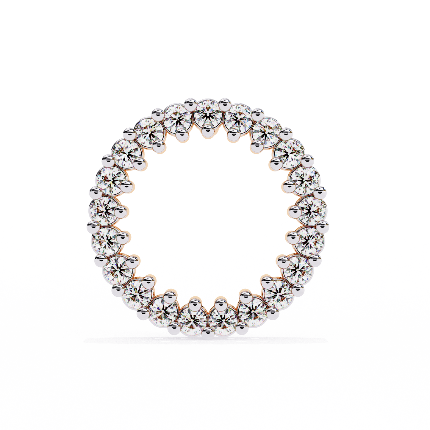 Lab Grown Diamond Studded Circle Earrings | Open Hoop Studs | Minimalist & Sustainable Diamond Jewelry –Lustraa’s Minimalist Earrings
