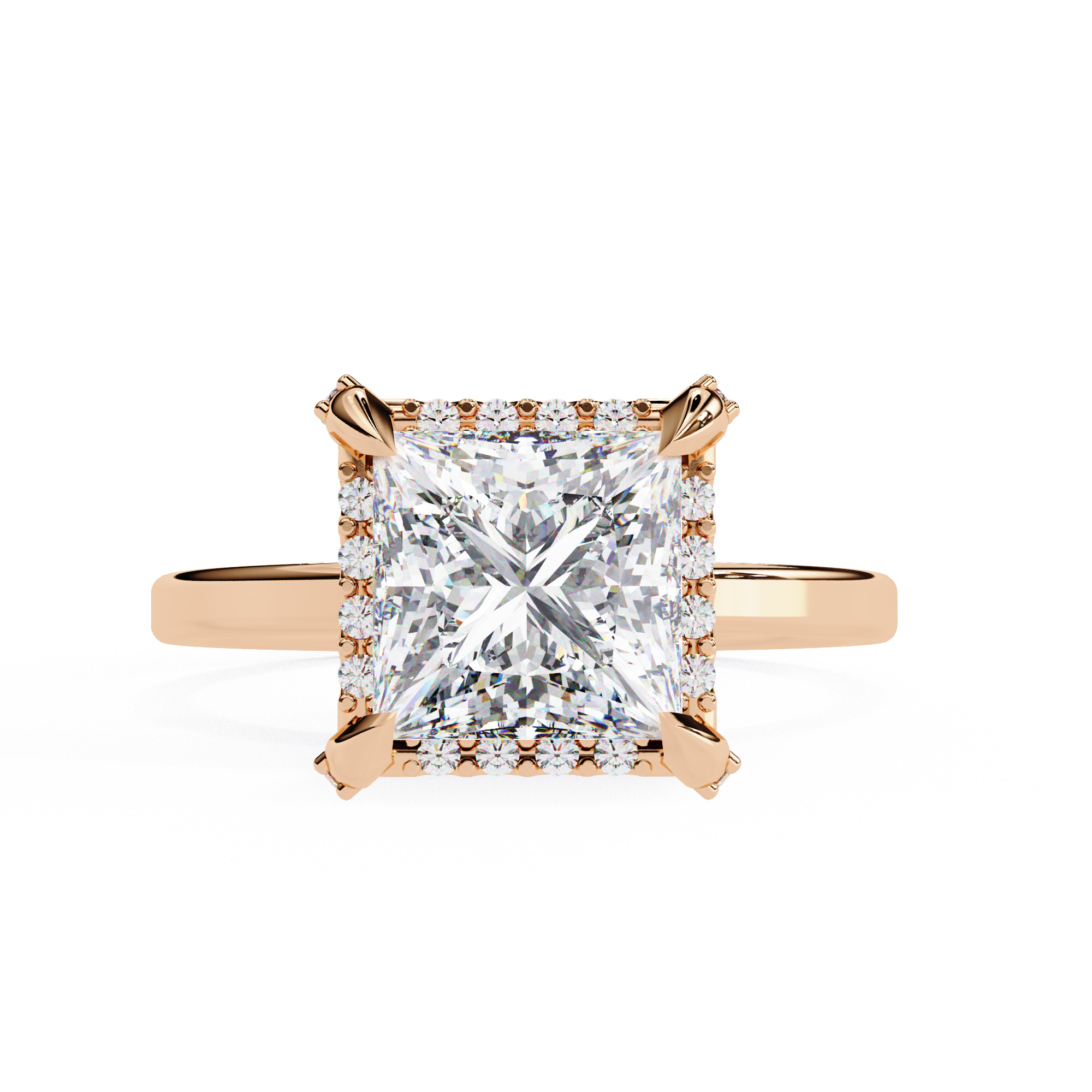 Princess Cut Lab Grown Diamond Engagement Ring – 2 CT Elegant Bridal Ring, Solitaire Wedding Jewelry– Lustraa’s Princess Diamond Ring
