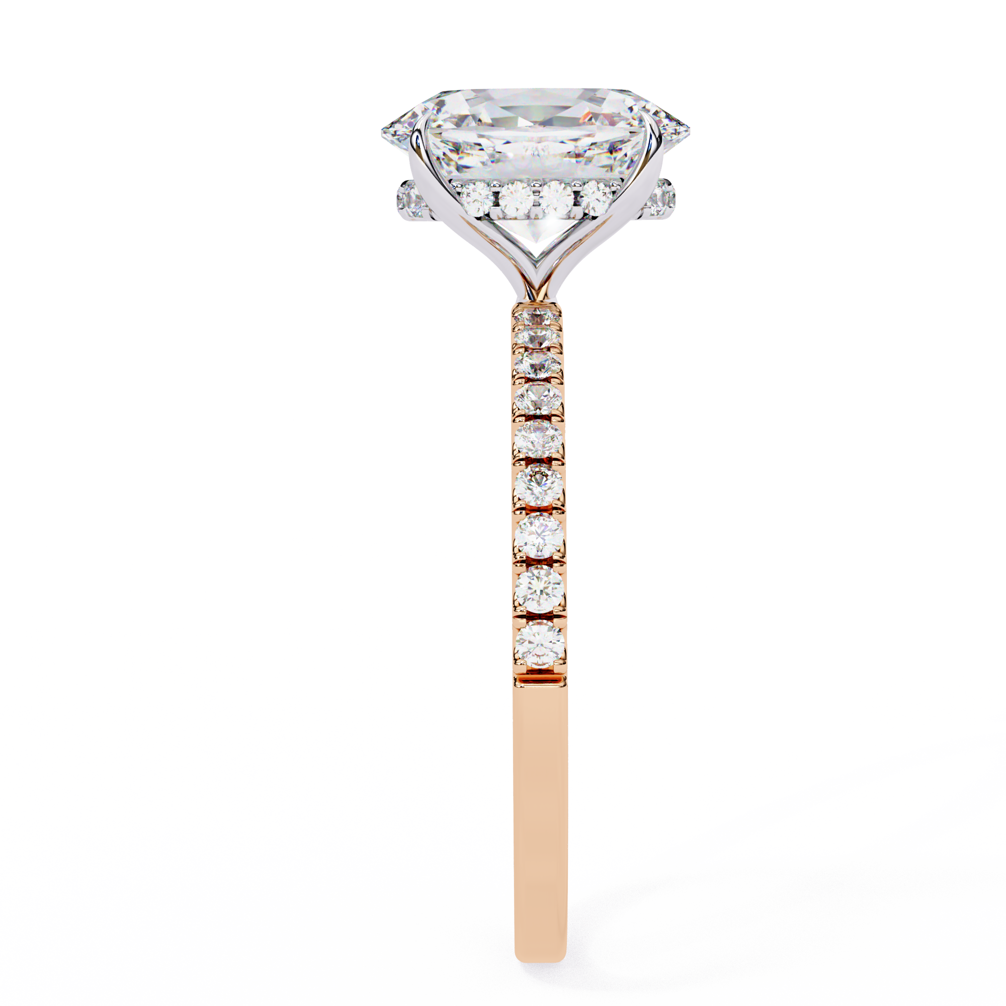 Oval Lab Grown Diamond Engagement Ring – 1.20 CT Hidden Halo Solitaire Bridal Ring, Wedding Band Jewelry– Lustraa’s Oval Diamond Ring