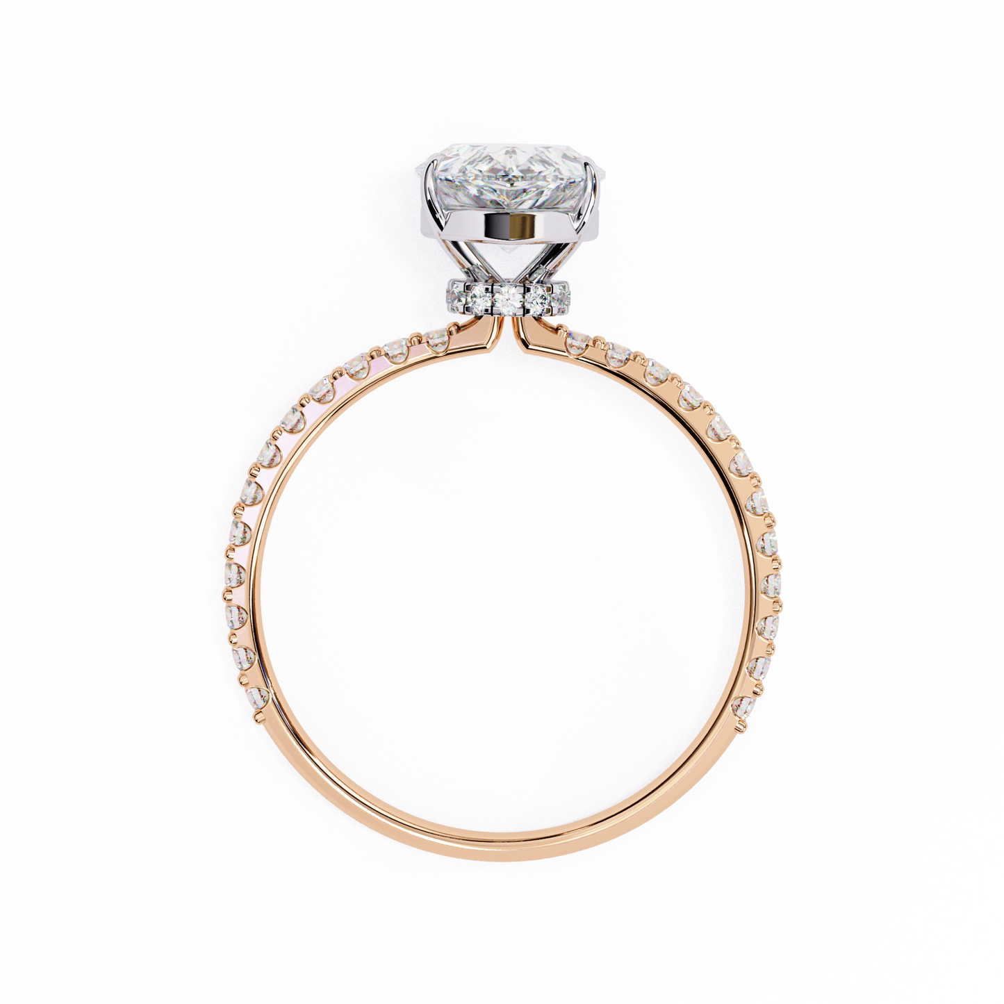1.77 Carat Pear Cut Lab Grown Diamond Halo Ring – Hidden Halo Engagement Ring– Lustraa’s Pear Diamond