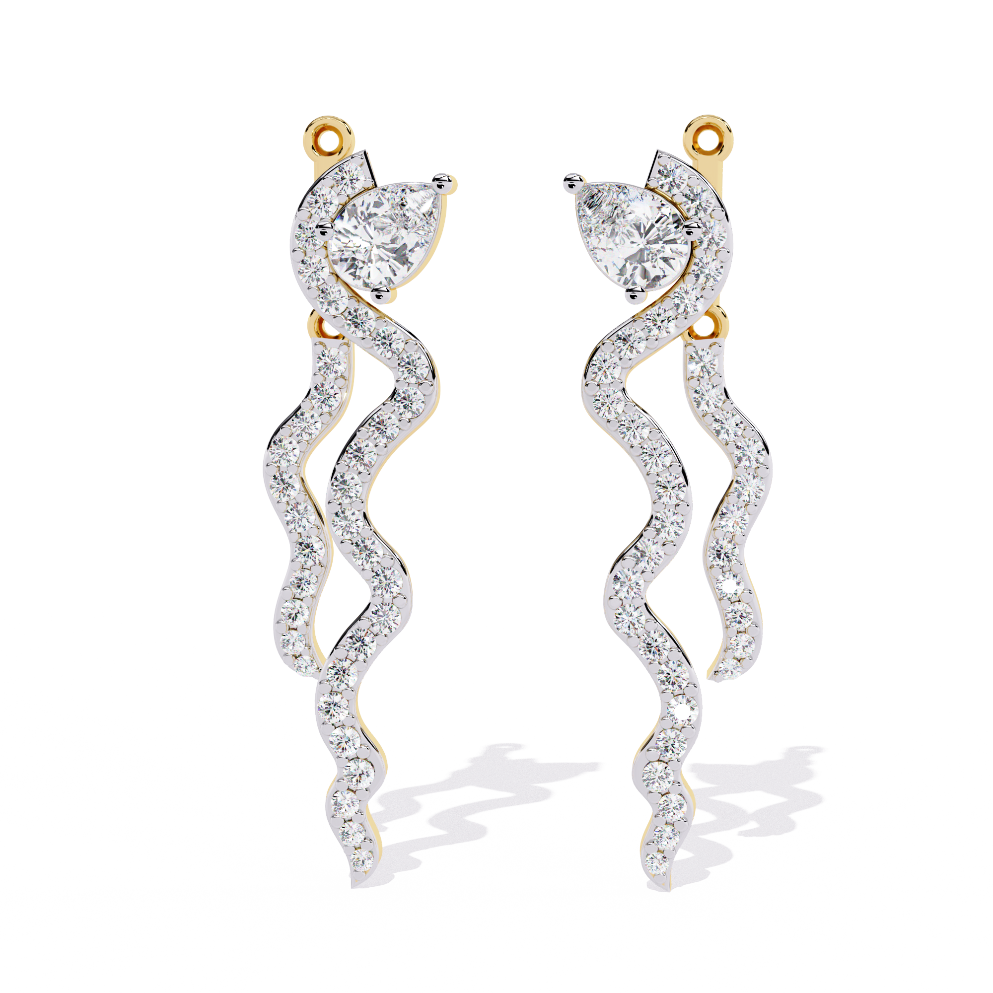 Serpent Lab Grown Diamond Earrings – Wavy Drop Statement Earrings – Ethical & Modern Diamond Jewelry – Lustraa’s Minimalist Earrings