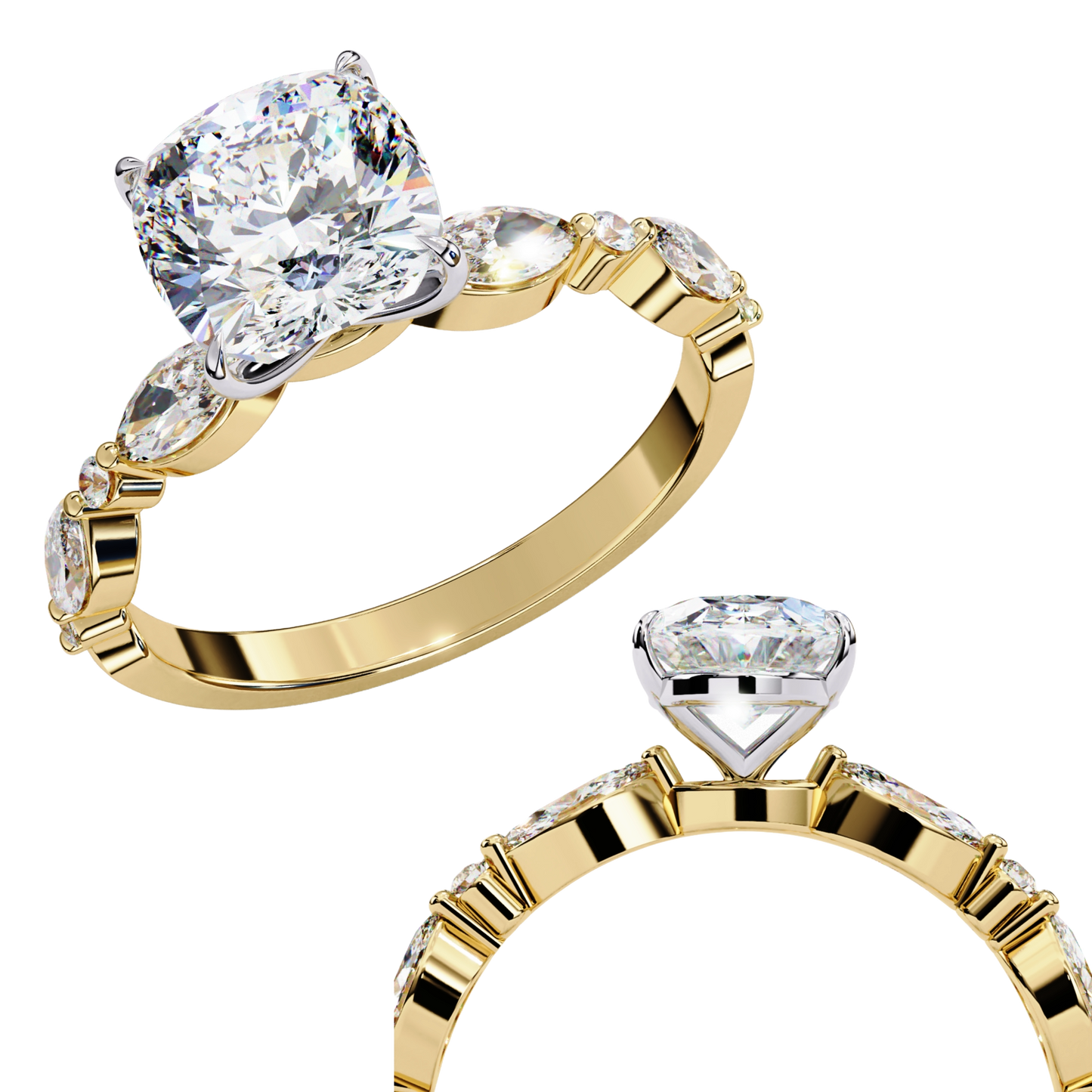 2.65 Carat Cushion Square Lab Grown Diamond Ring – Solitaire Engagement Ring– Lustraa’s Classic Cushion Cut Diamond Ring
