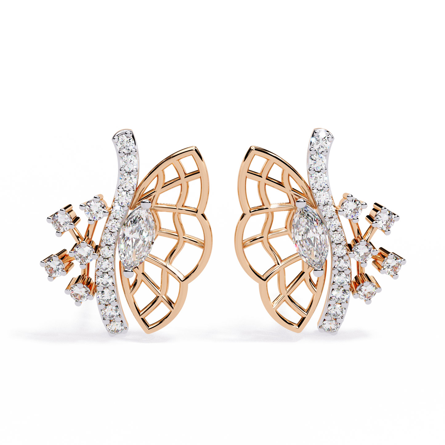 Butterfly Inspired Lab Grown Diamond Earrings – Nature-Inspired Sustainable Luxury Fine Jewelry for Women –Lustraa’s Butterfly Earrings