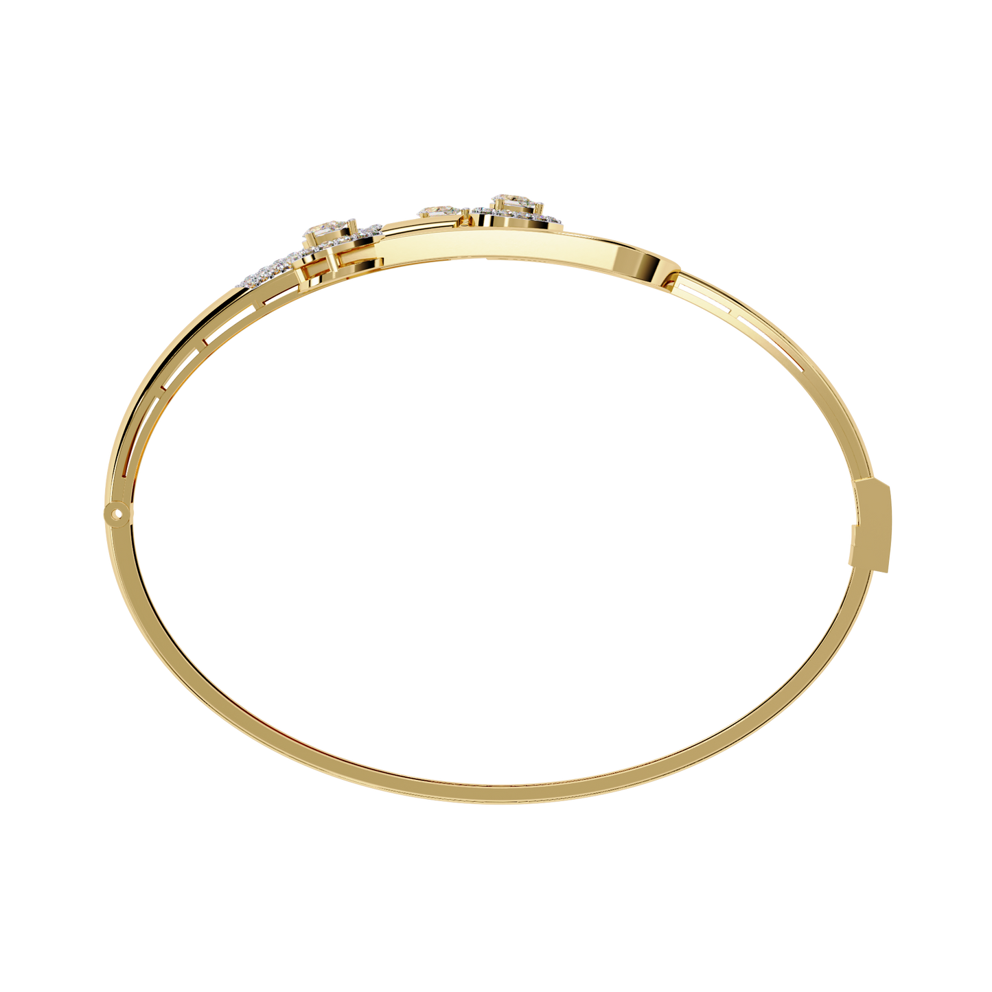Pear Cut Lab Grown Diamond Bangle Bracelet | Designer Bracelet with Sustainable Diamonds - Lustraa’s Diamond Bracelet