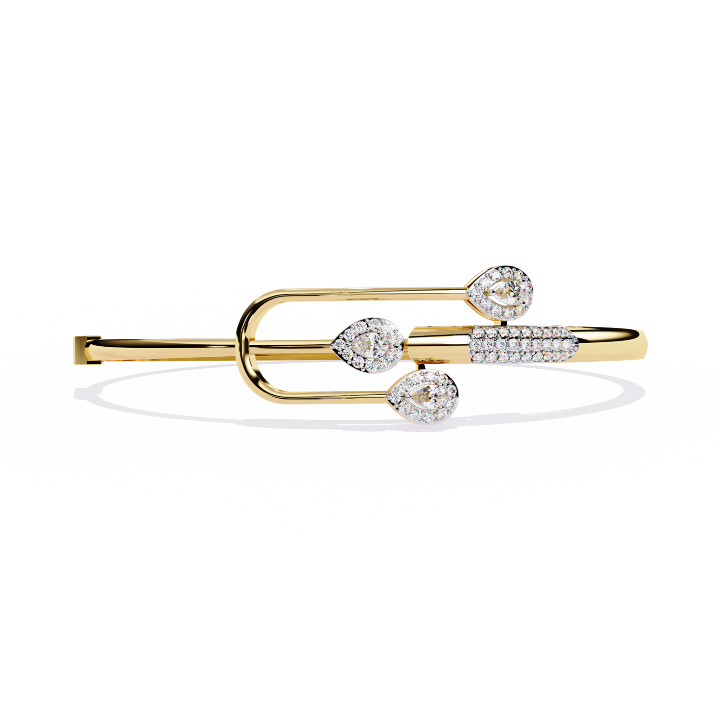 Pear Cut Lab Grown Diamond Bangle Bracelet | Designer Bracelet with Sustainable Diamonds - Lustraa’s Diamond Bracelet