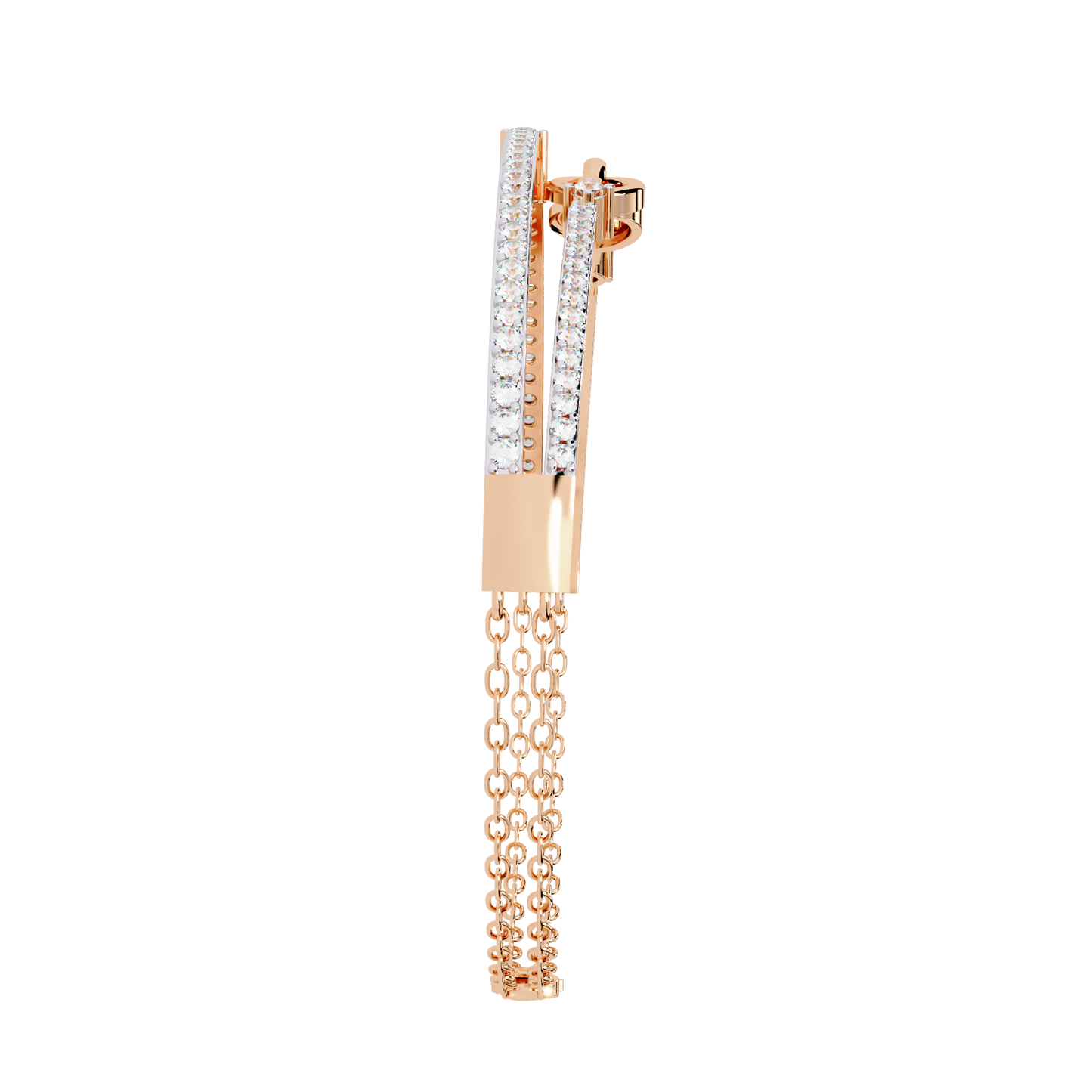Chain Link Lab Grown Diamond Bracelet | Modern Pavé Diamond Bangle with Dual Chain Detail | Ethical Fine Jewelry – Lustraa’s Minimalist Bracelet