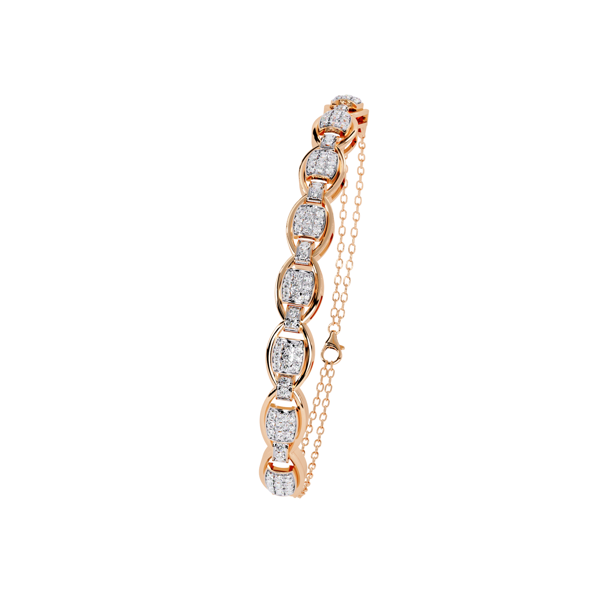 Vintage-Inspired Diamond Bracelet – Chain Linked Lab Created Diamond Bangle – Lustraa’s Diamond Bracelet