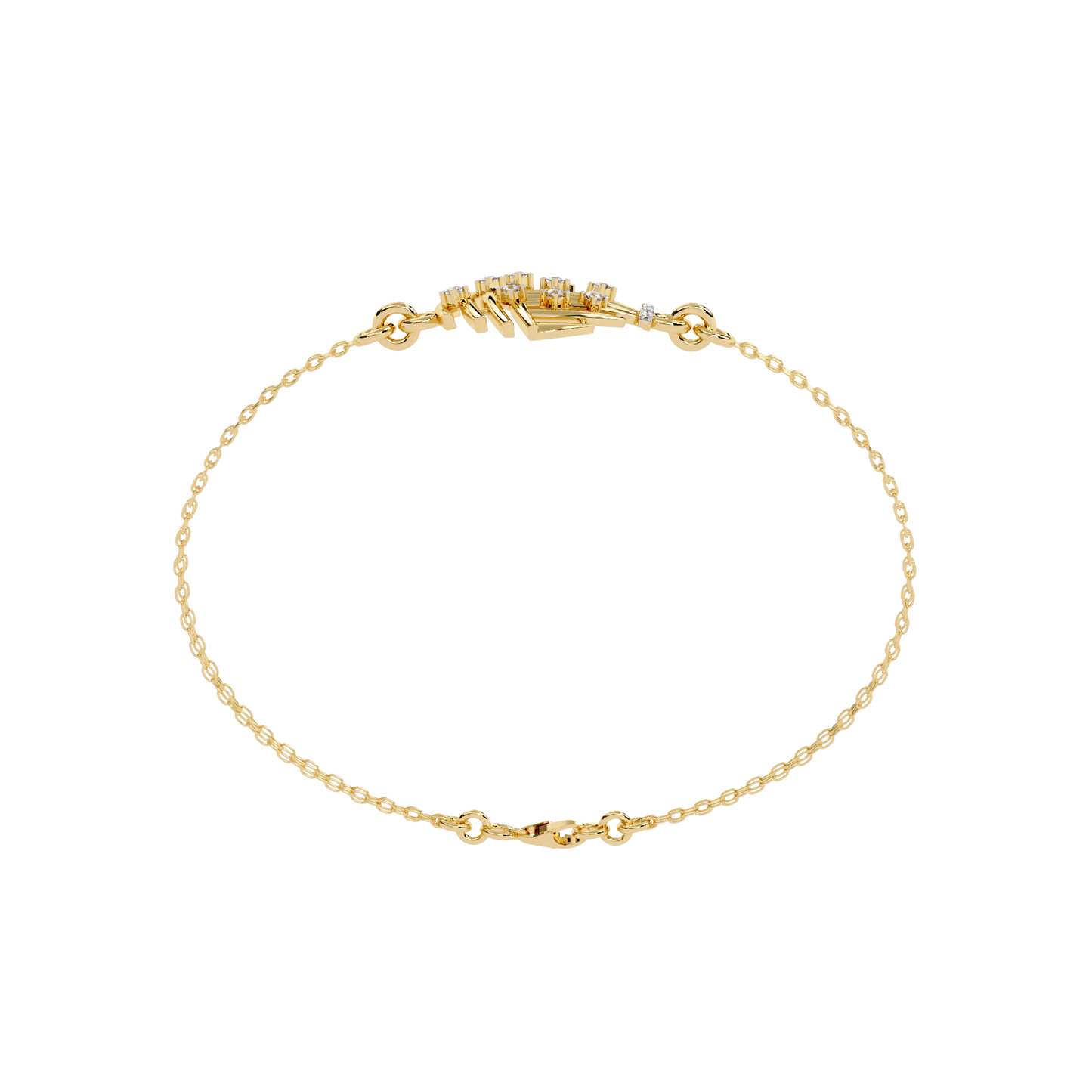 Sculpted Lab Grown Diamond Bracelet | Designer Bracelet with Lab Created Diamonds – Lustraa’s Contemporary Fine Jewelry