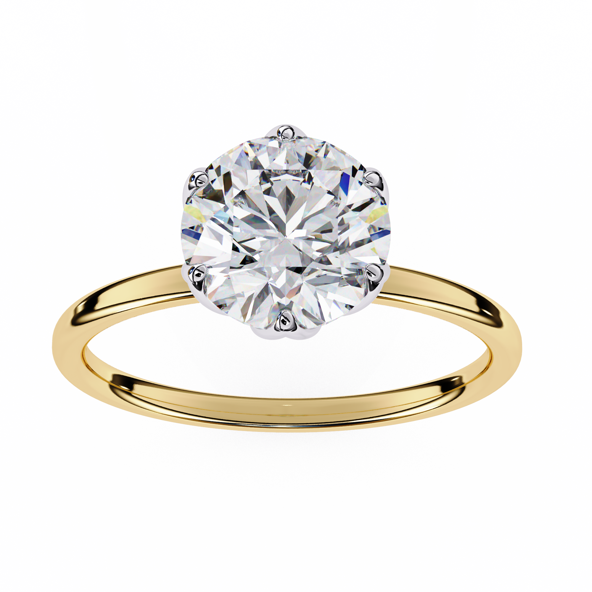 Round Cut Diamond Solitaire Engagement Ring – 1.9 CT Lab Grown Diamond Ring with 6 Prong Setting - Lustraa’s Solitaire Ring