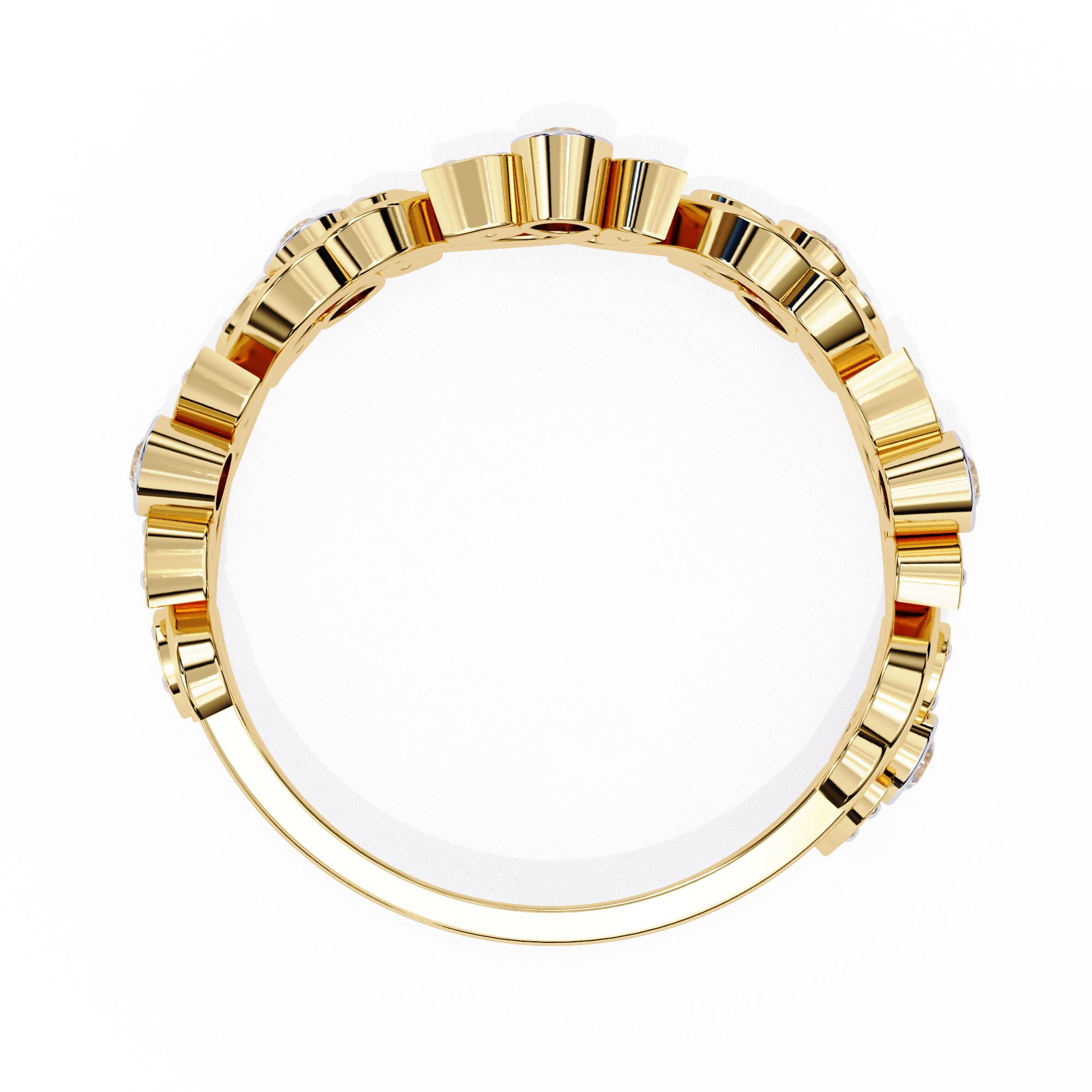 Leaves Design Round Diamond Ring – Lab Grown Half Eternity Timeless Statement Engagement Ring – Lustraa’s Eternity Ring