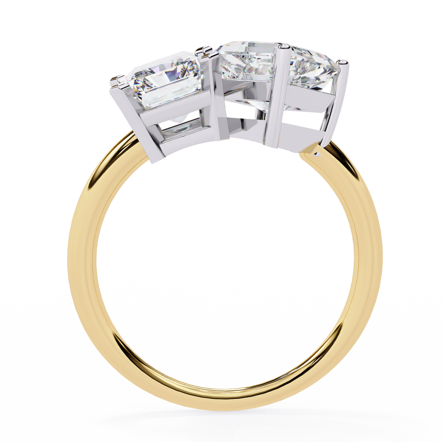 Two Stone Lab Grown Diamond Ring – Radiant and Emerald Cut Toi et Moi Ring-Lustraa’s Toi et Moi Ring