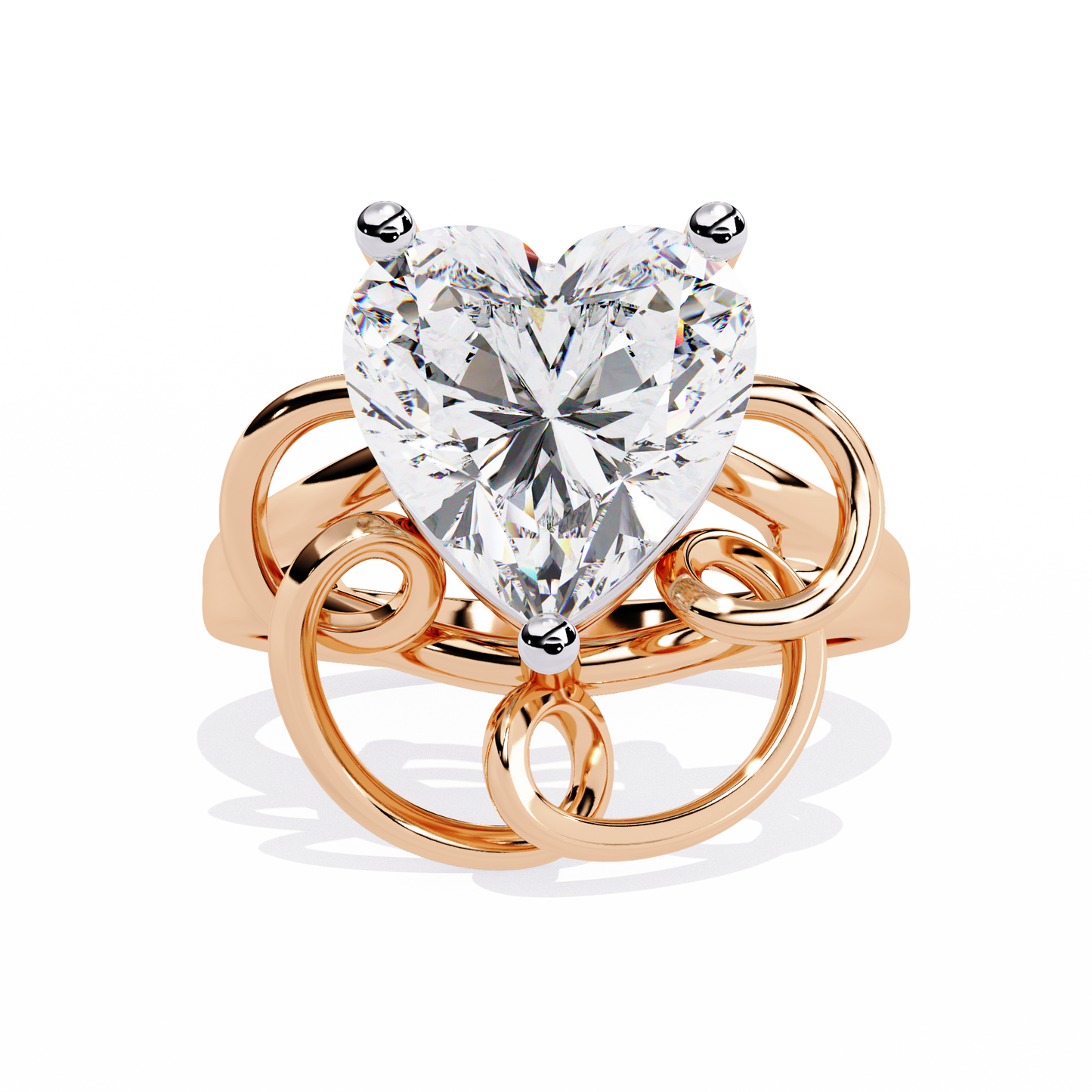 4.10 Carat Heart Shaped Diamond Ring | Lab Grown Diamond Statement Ring | Engagement Ring | Artistic Designer Jewelry- Lustraa’s Heart Ring