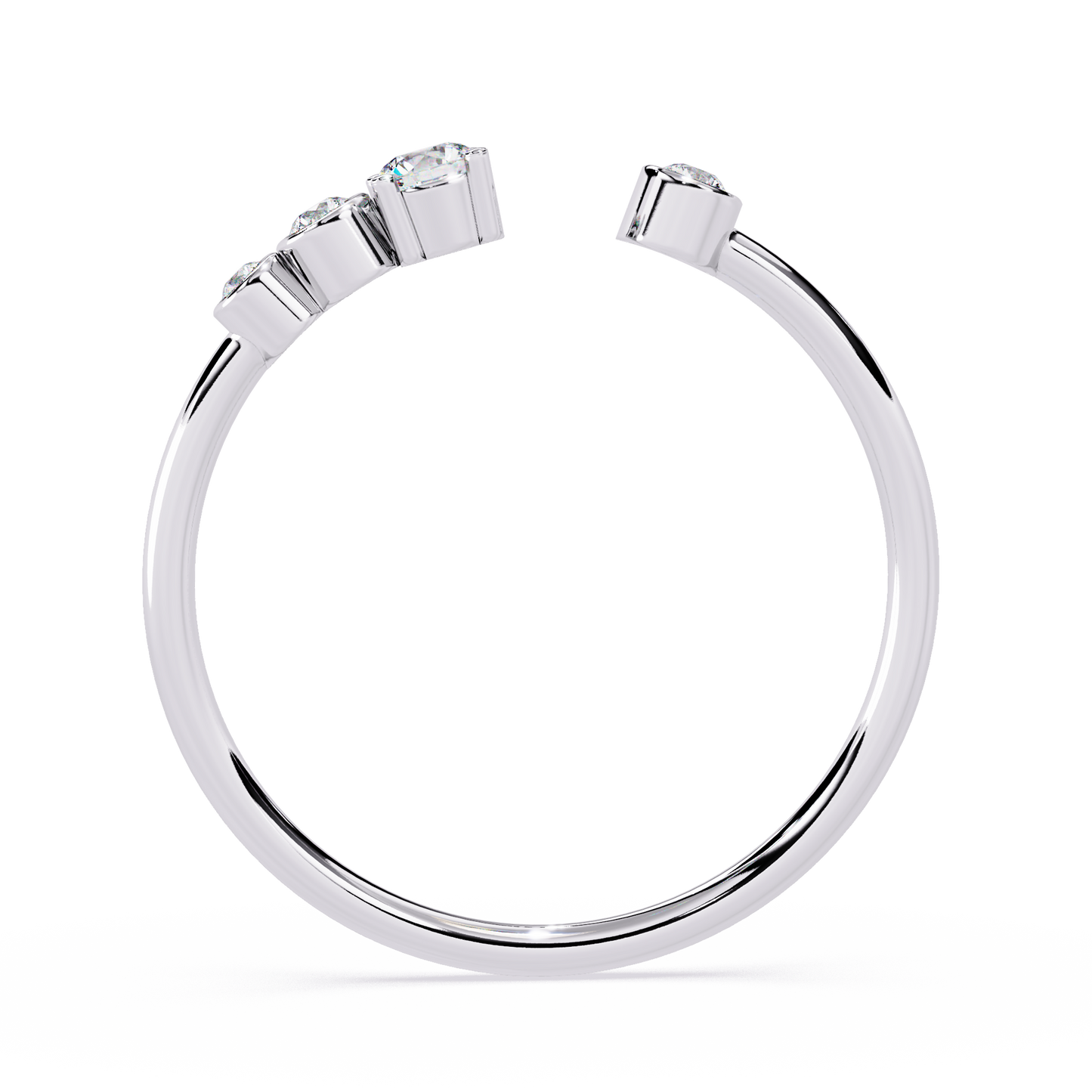 Open Multi Diamond Ring | Multi Stone Lab Grown Diamond Ring | Modern Minimalist Stackable Ring - Lustraa’s Open Band Ring