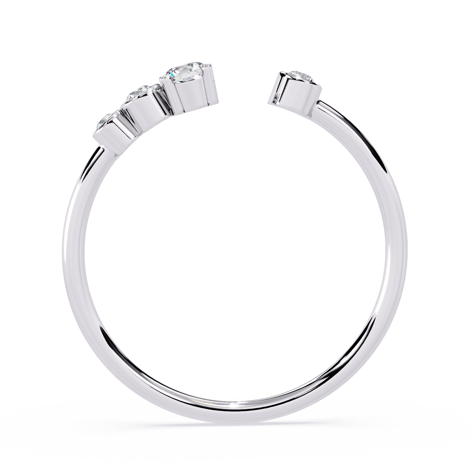 Open Diamond Ring in Elegant Band– Lab Grown Multi Stone Minimalist Stackable Ring - Lustraa’s Open Band Ring