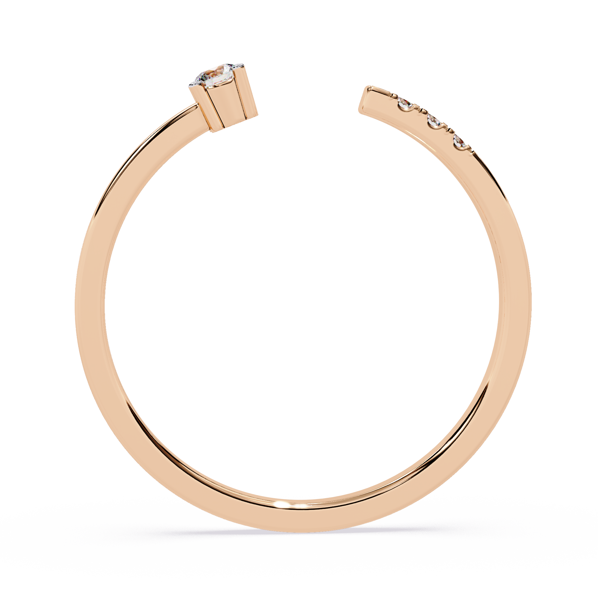 Open Pavé Diamond Ring – Minimalist Lab Grown Stackable Dainty Engagement Ring- Lustraa’s Open Band Ring