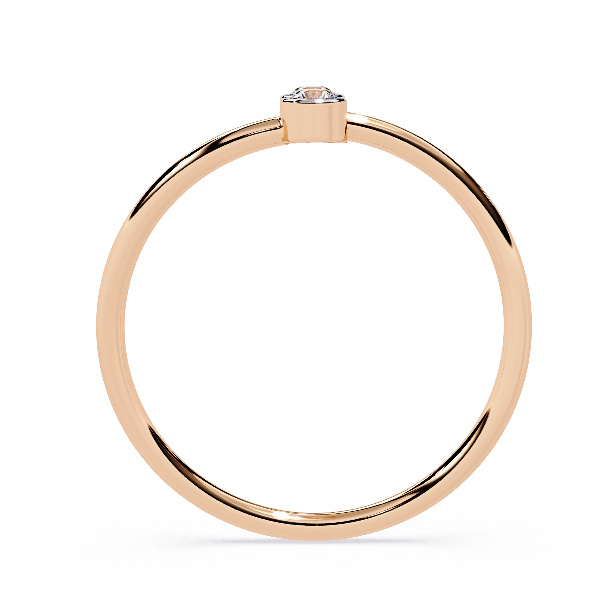 Double Bezel Diamond Ring in Yellow Gold – Minimalist Lab Grown Open Stackable Promise Ring- Lustraa’s Open Band Ring