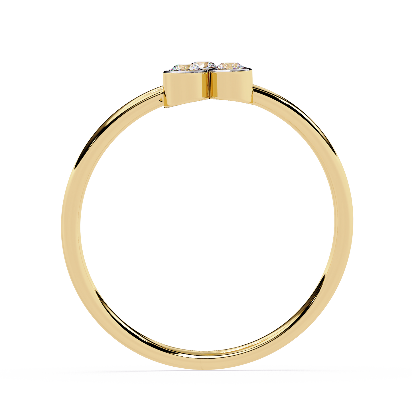 Three Stone Diamond Ring – Bezel Set Round Brilliant Cut – Minimal Ring - Dainty Stackable Ring -Lustraa’s Stackable Ring