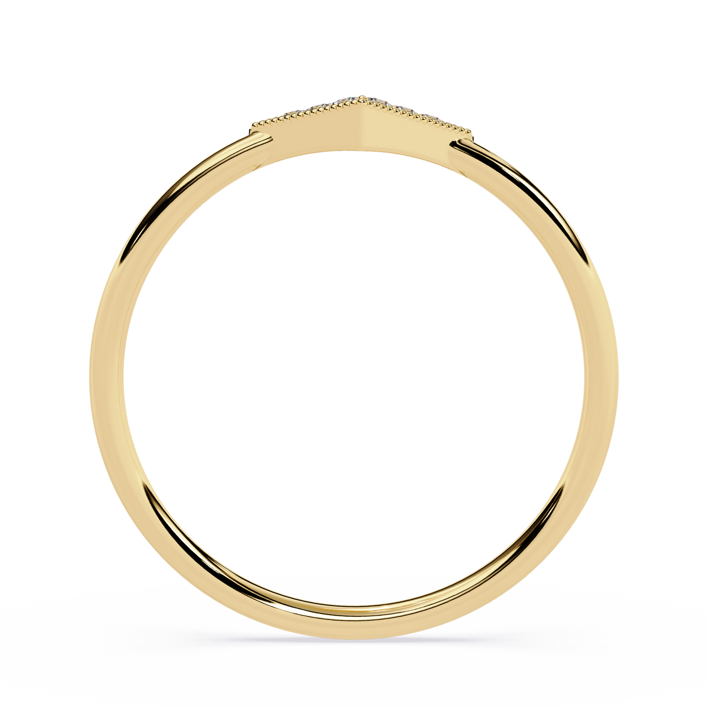 Geometric Diamond Pavé Ring – Rhombus Design – Delicate Minimalist Ring – Lustraa’s Minimalist Ring