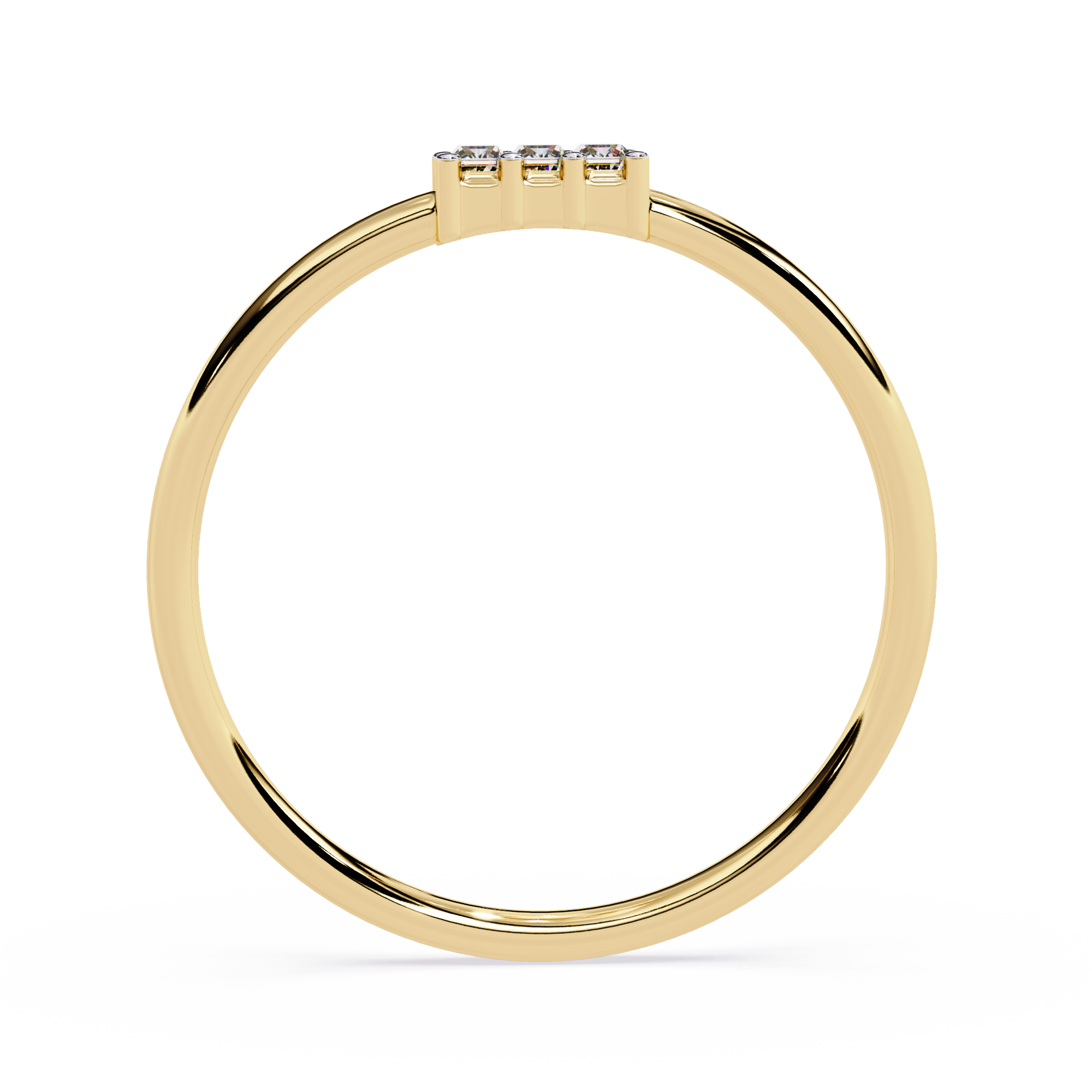 Three Baguette Diamond Minimalist Ring – Elegant Stackable Band -Lustraa’s Stackable Ring