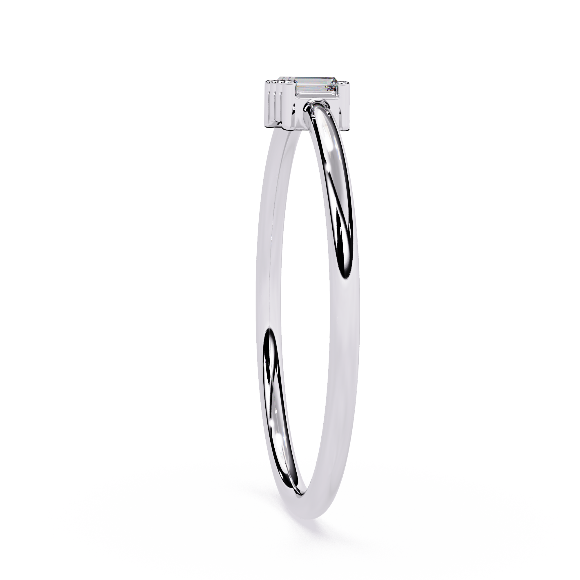 Three Baguette Diamond Minimalist Ring – Elegant Stackable Band -Lustraa’s Stackable Ring