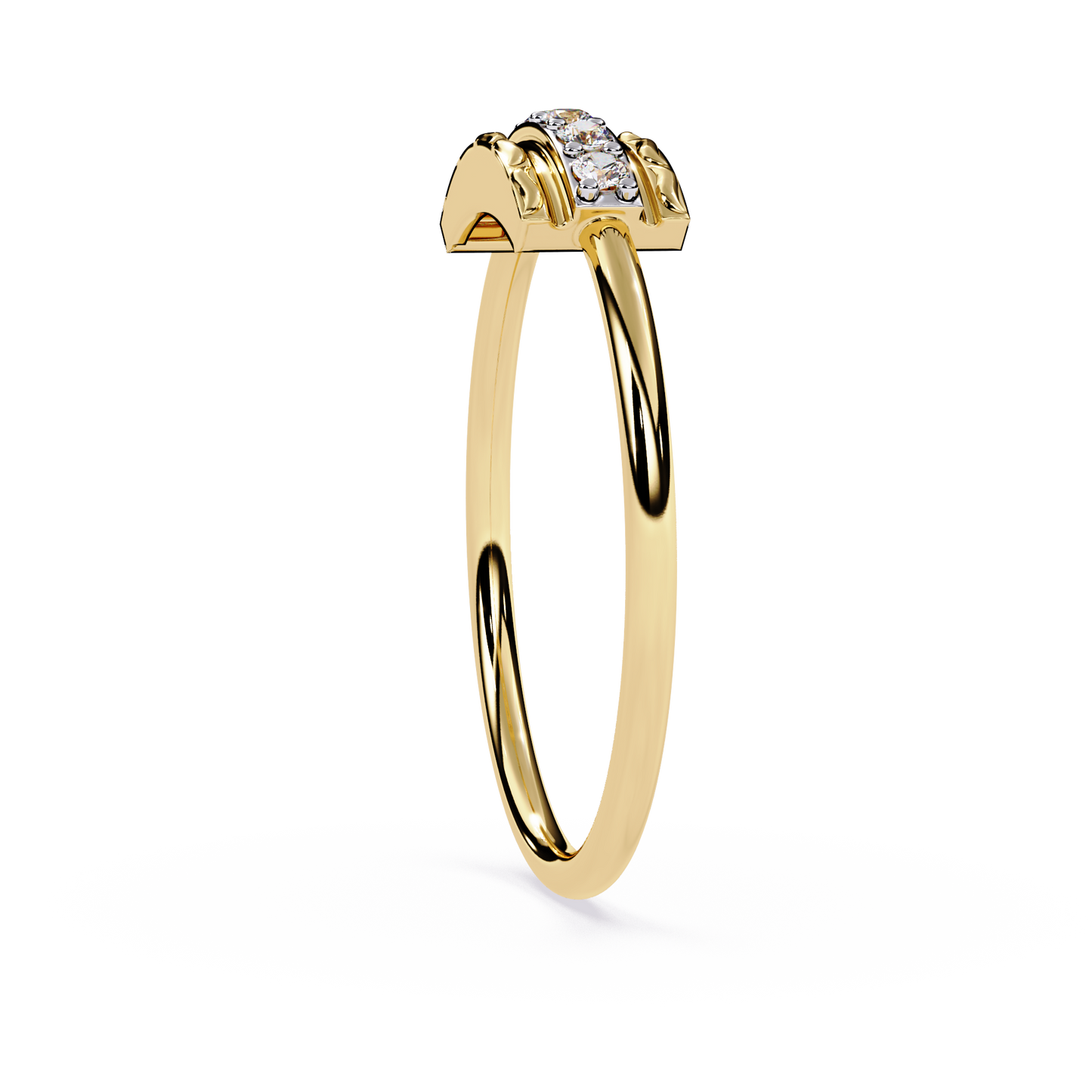 Vintage Textured Diamond Ring – Round Brilliant Cut Lab Grown Diamond Band – Lustraa’s Minimalist Ring