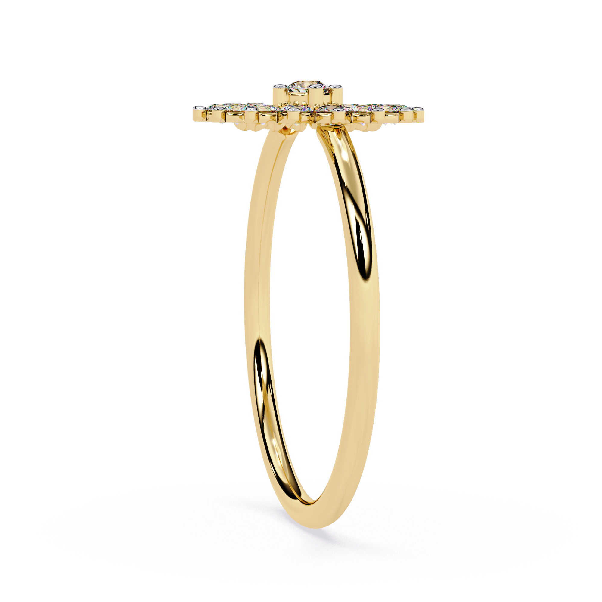 Floral Burst Diamond Ring – Lab Grown Cluster Statement Round Diamond Cocktail Engagement Ring- Lustraa’s Floral Ring