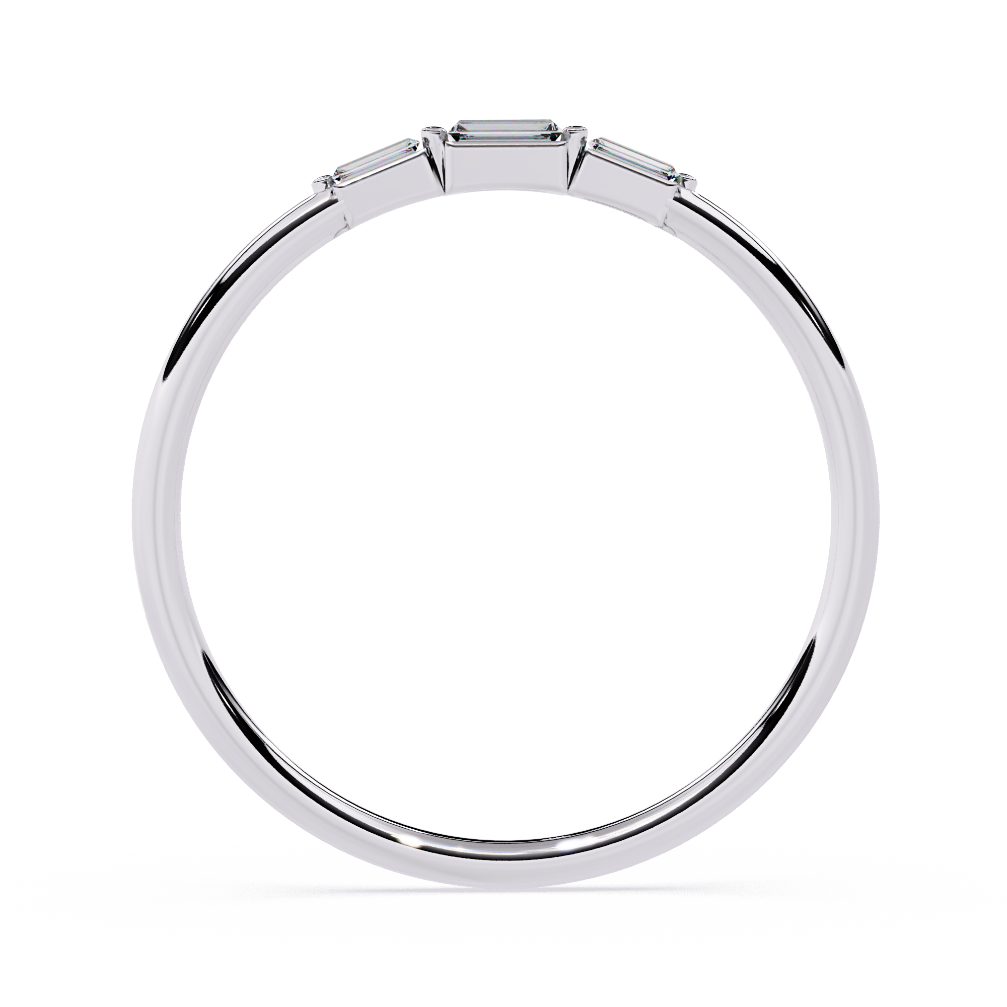 Baguette Diamond Ring – Minimalist Lab Grown 3-Stone Stacking Dainty Modern Promise Ring - Lustraa’s Stackable Ring