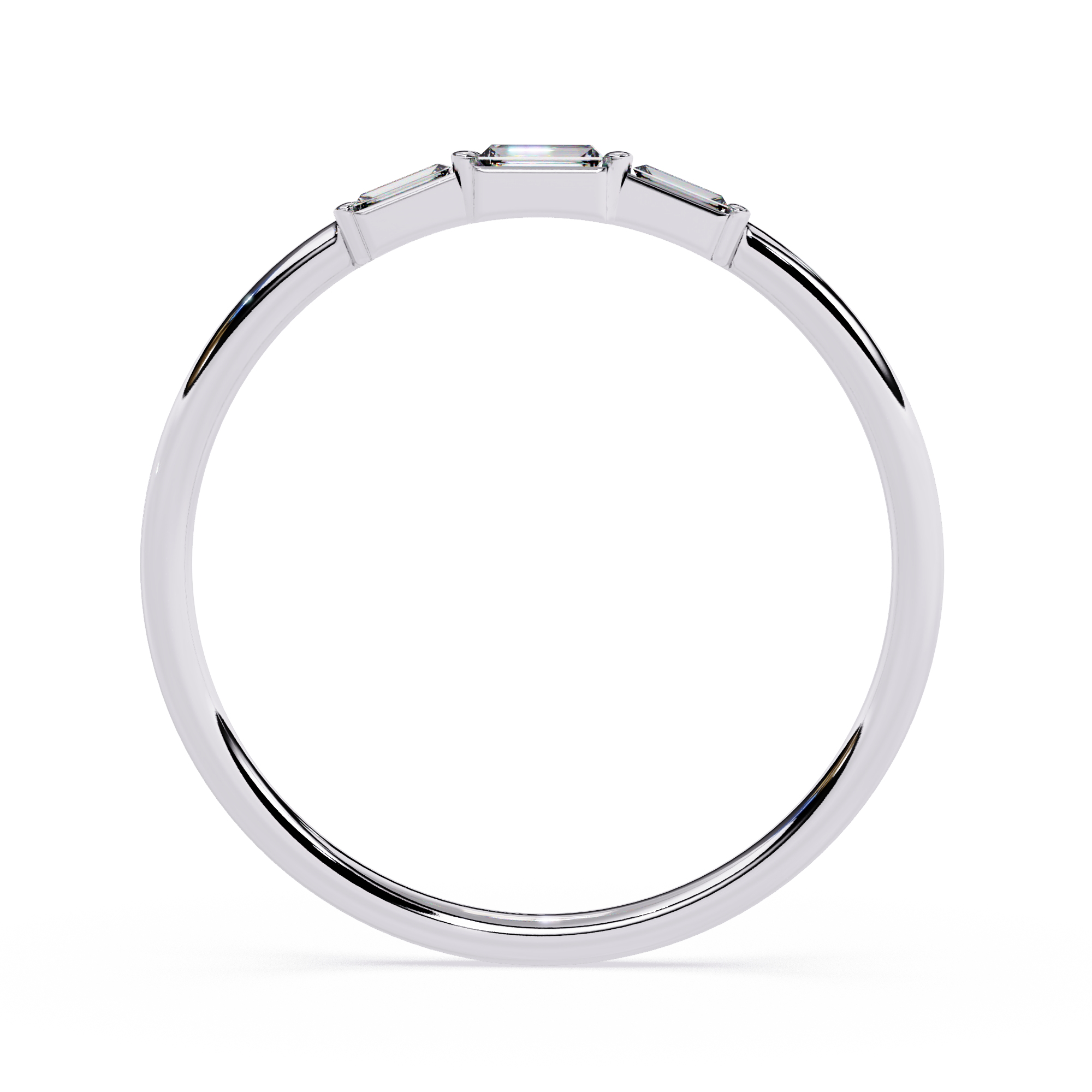 Triple Row Diamond Ring – Lab Grown Baguette Geometric Minimalist Stackable Promise Band - Lustraa’s Stackable Ring