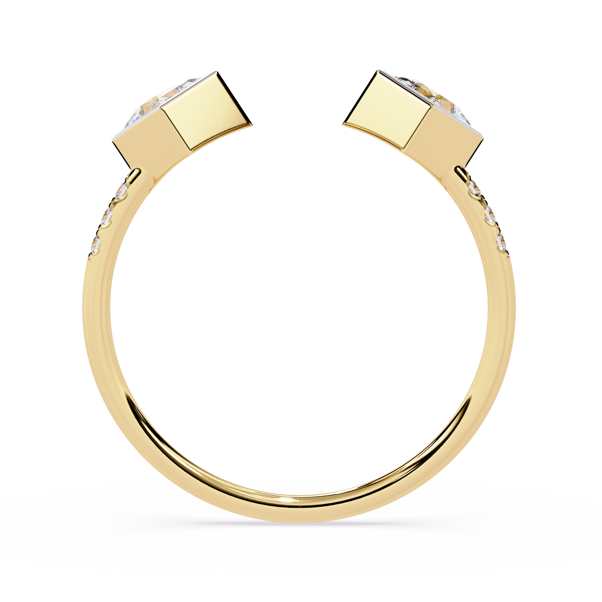 Princess Cut Diamond Ring – Lab Grown Open Adjustable Modern Minimalist Diamond Jewelry- Lustraa’s Open Band Ring