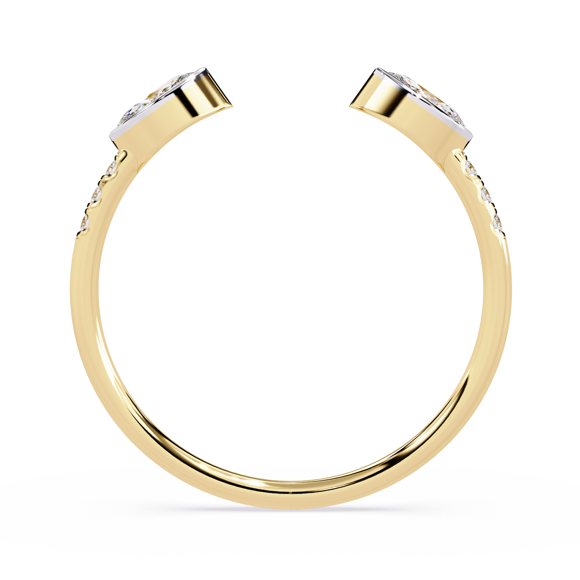 Marquise Cut Open Diamond Ring – Lab Grown Marquise Diamond Adjustable Ring – Modern Minimalist Stackable Ring – Lustraa’s Open Band Ring