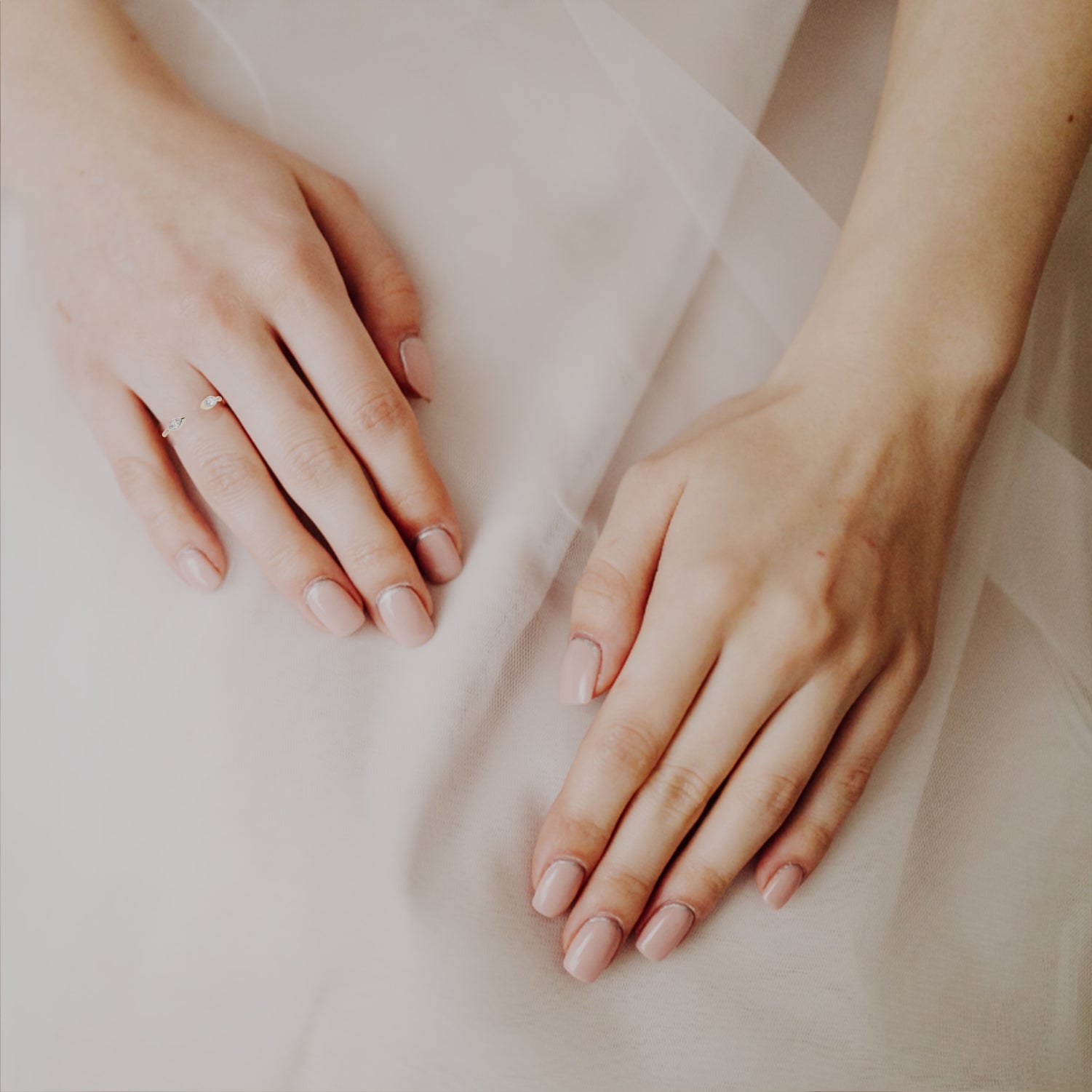 Marquise Cut Open Diamond Ring – Lab Grown Marquise Diamond Adjustable Ring – Modern Minimalist Stackable Ring – Lustraa’s Open Band Ring