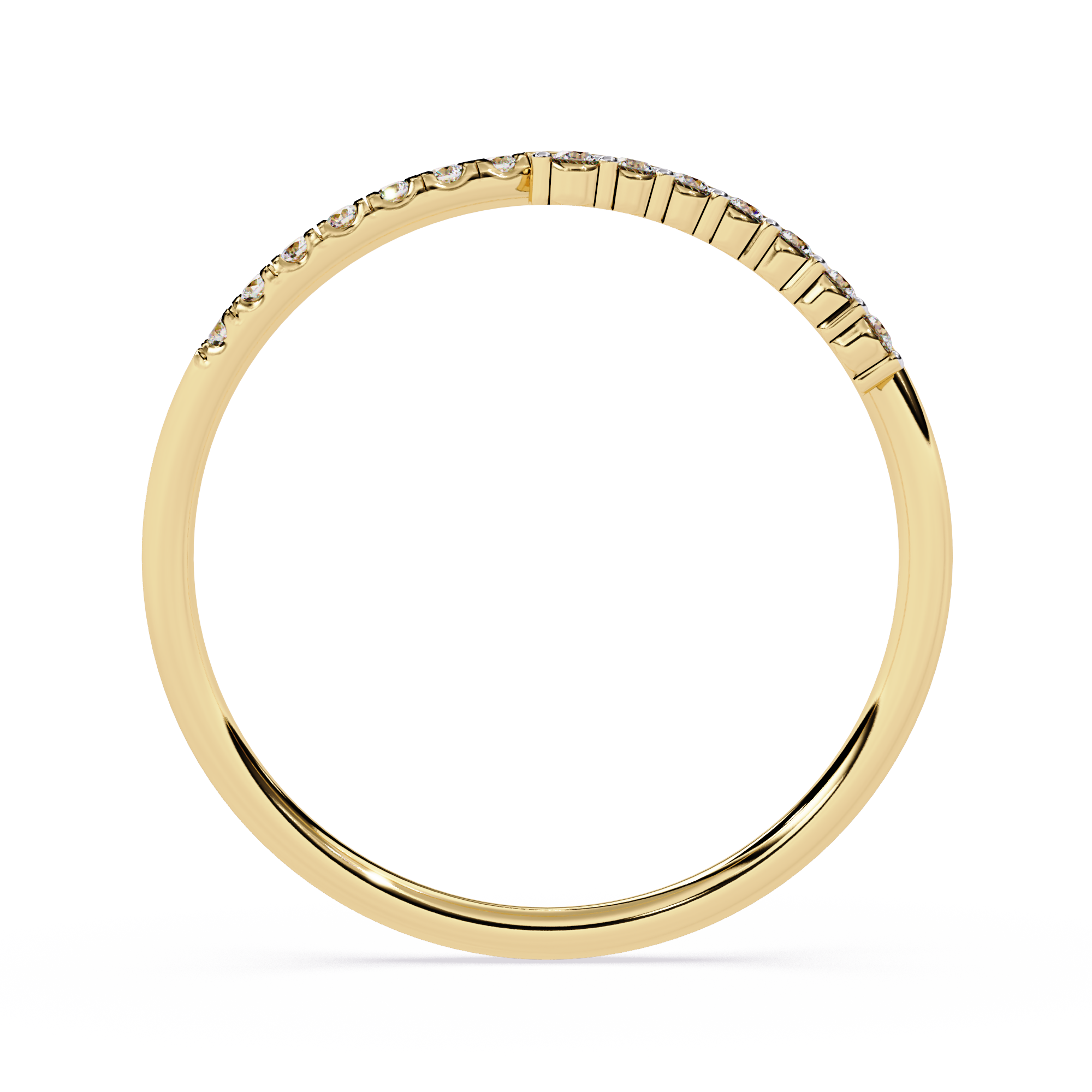 Minimalist Pavé Diamond Curve Ring – Dainty Statement Band – Lustraa’s Minimalist Ring