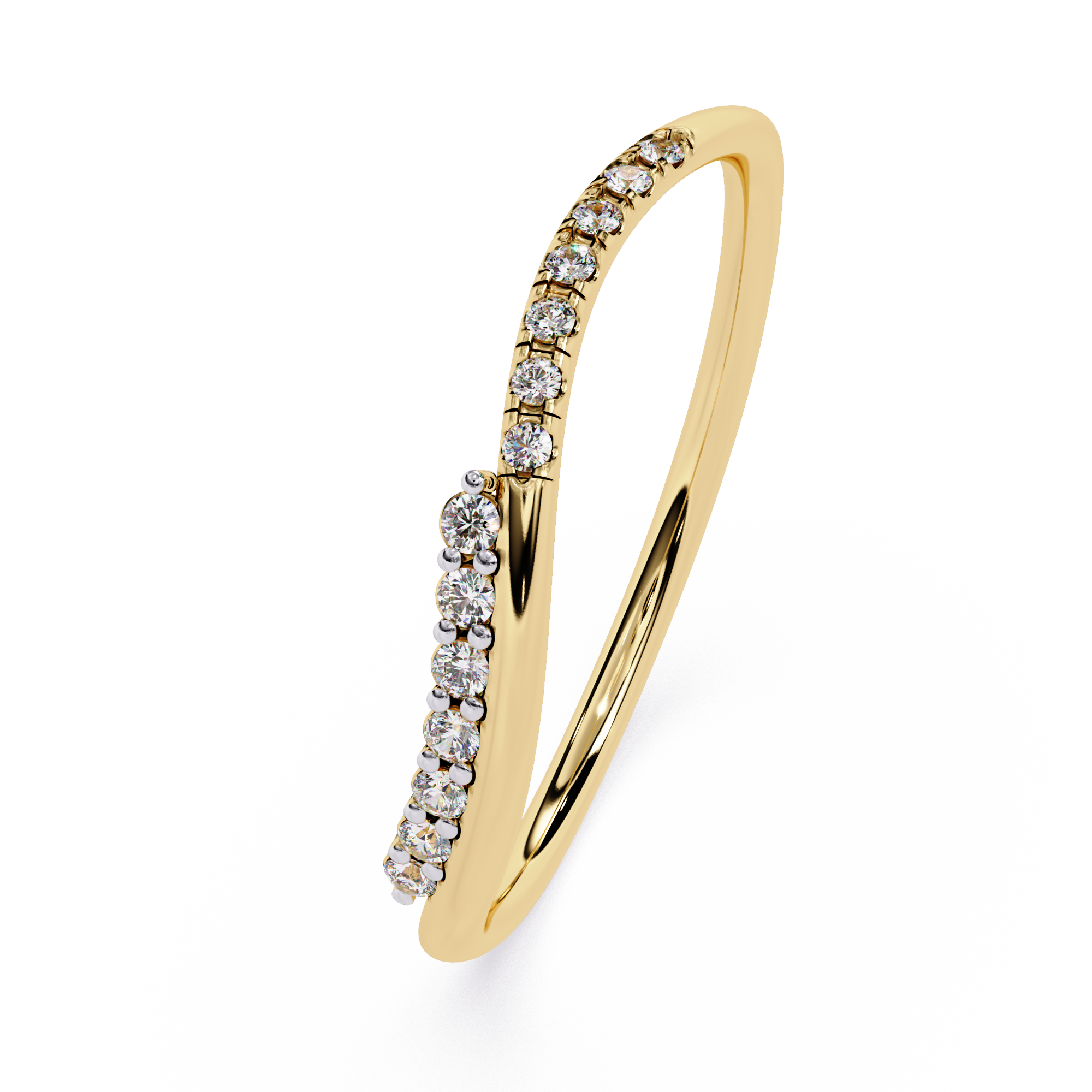 Minimalist Pavé Diamond Curve Ring – Dainty Statement Band – Lustraa’s Minimalist Ring