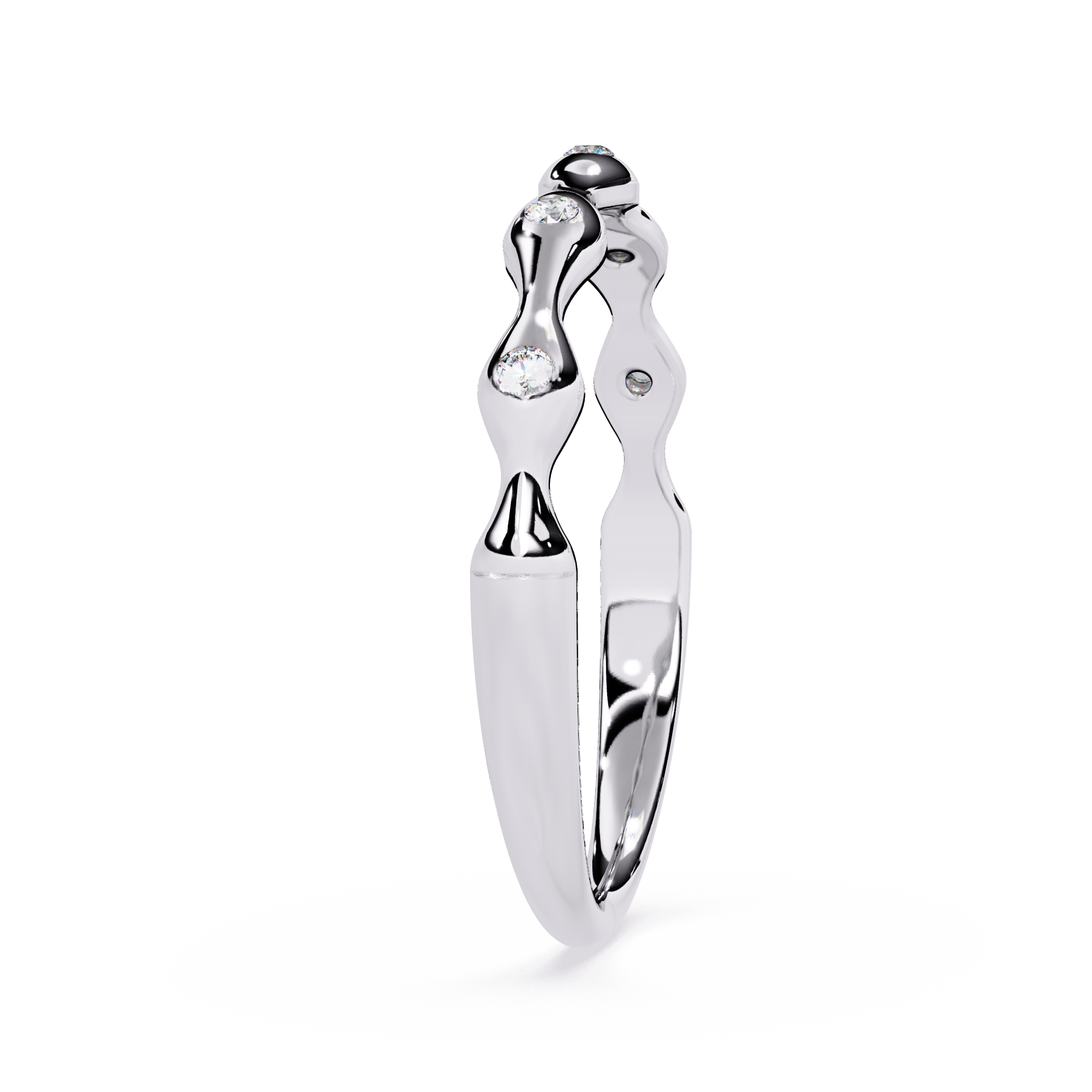 Diamond Ring – Wavy Minimalist Textured Modern Band Promise Ring – Lustraa’s Minimalist Ring