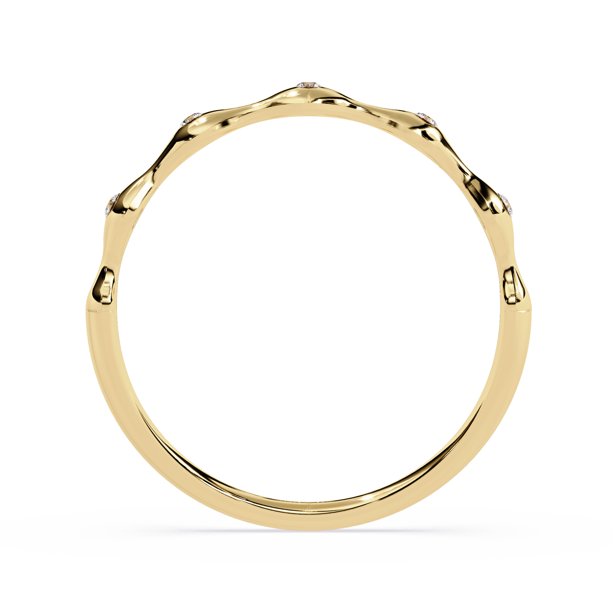 Diamond Ring – Wavy Minimalist Textured Modern Band Promise Ring – Lustraa’s Minimalist Ring