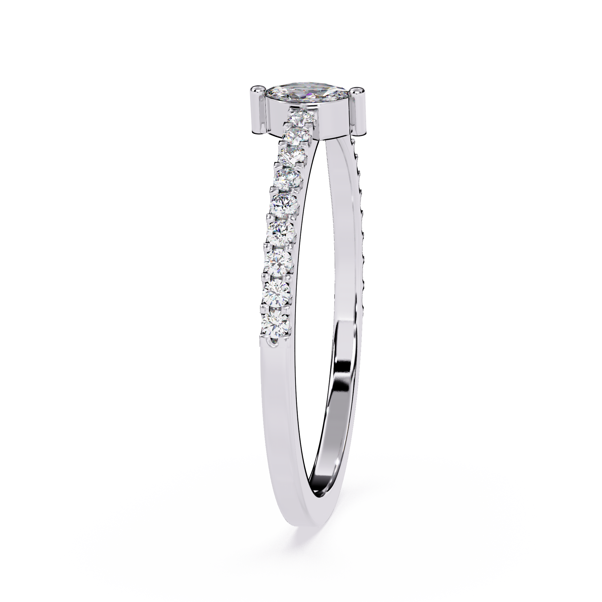 Modern Open Band Marquise Minimalist Lab Grown Engagement Ring – Lustraa’s Open Band Ring