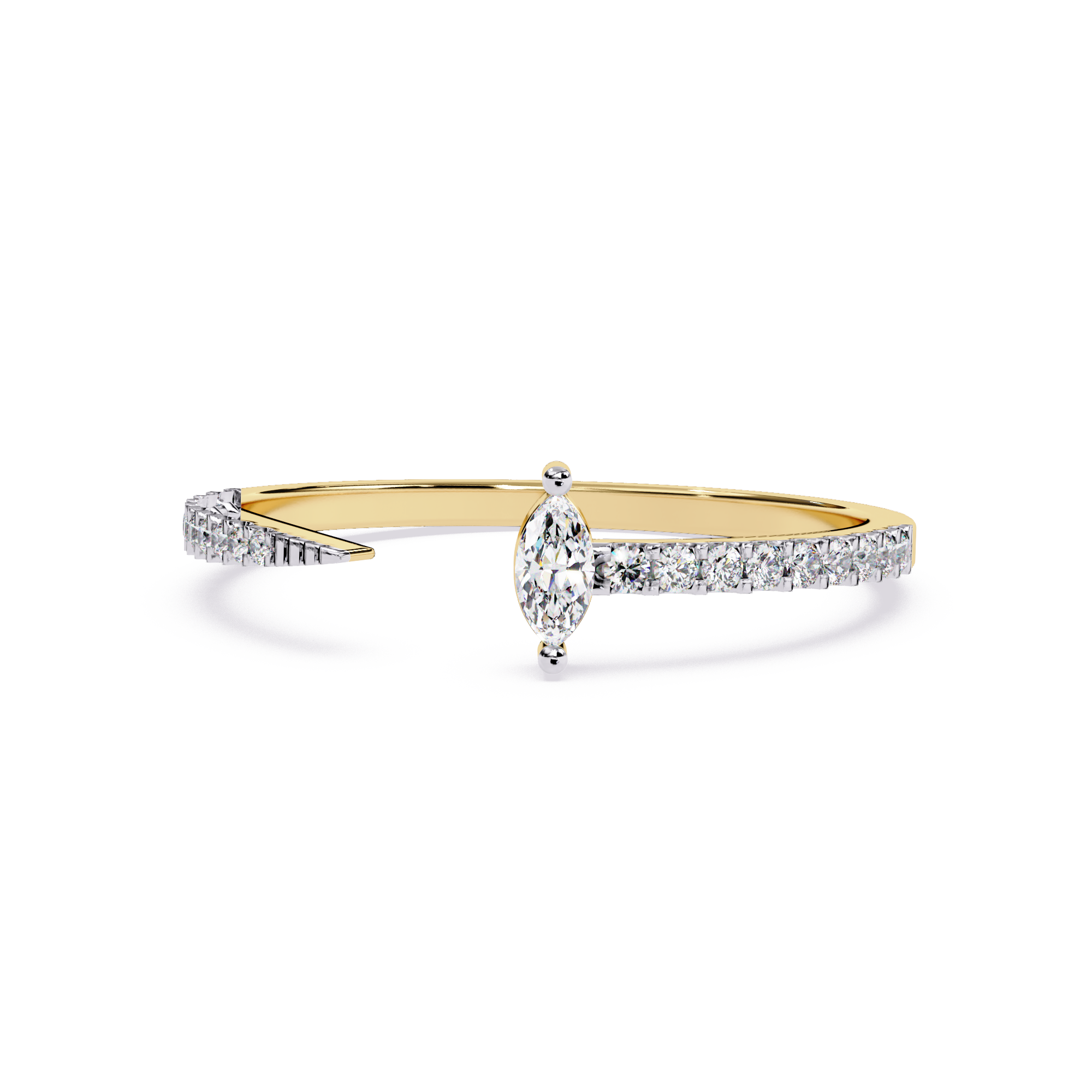 Modern Open Band Marquise Minimalist Lab Grown Engagement Ring – Lustraa’s Open Band Ring