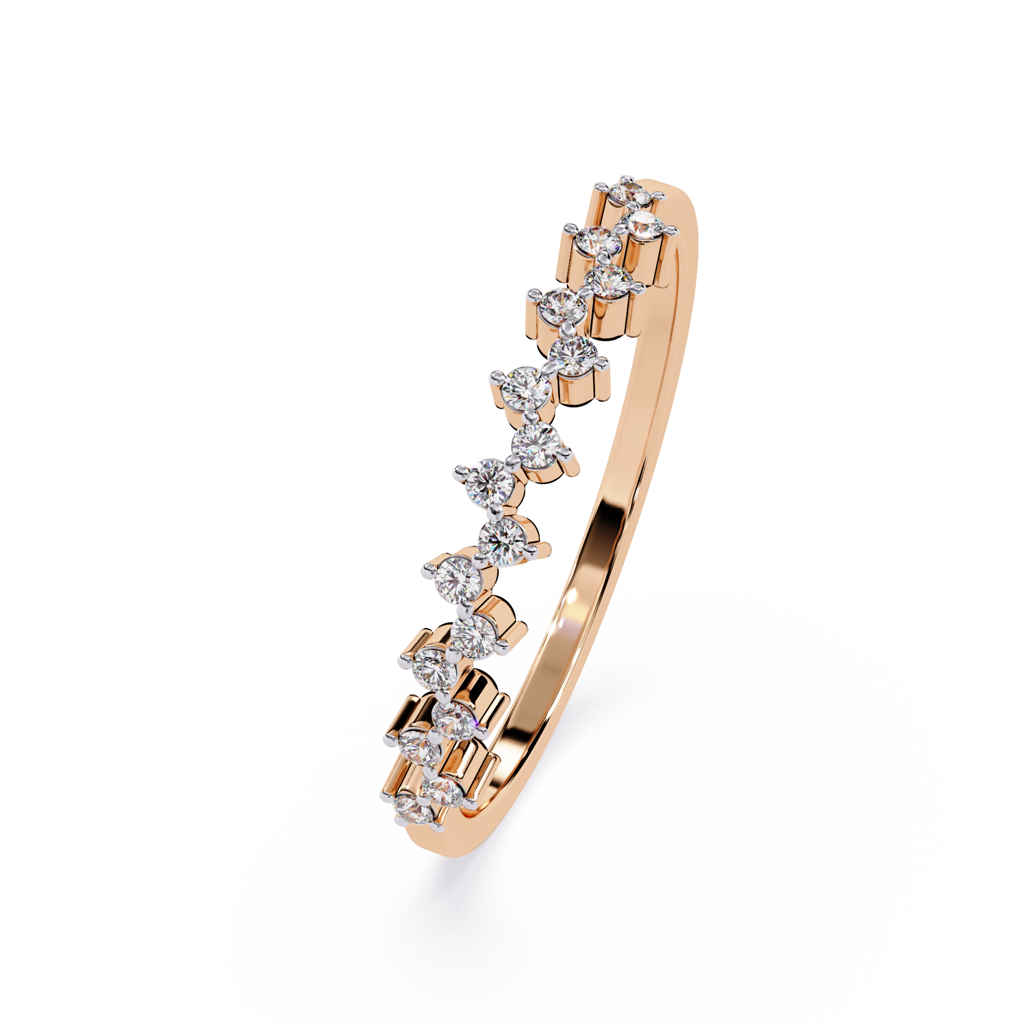 Half Eternity Lab Grown Cluster Floral Inspired Sustainable Band – Lustraa’s Eternity Ring