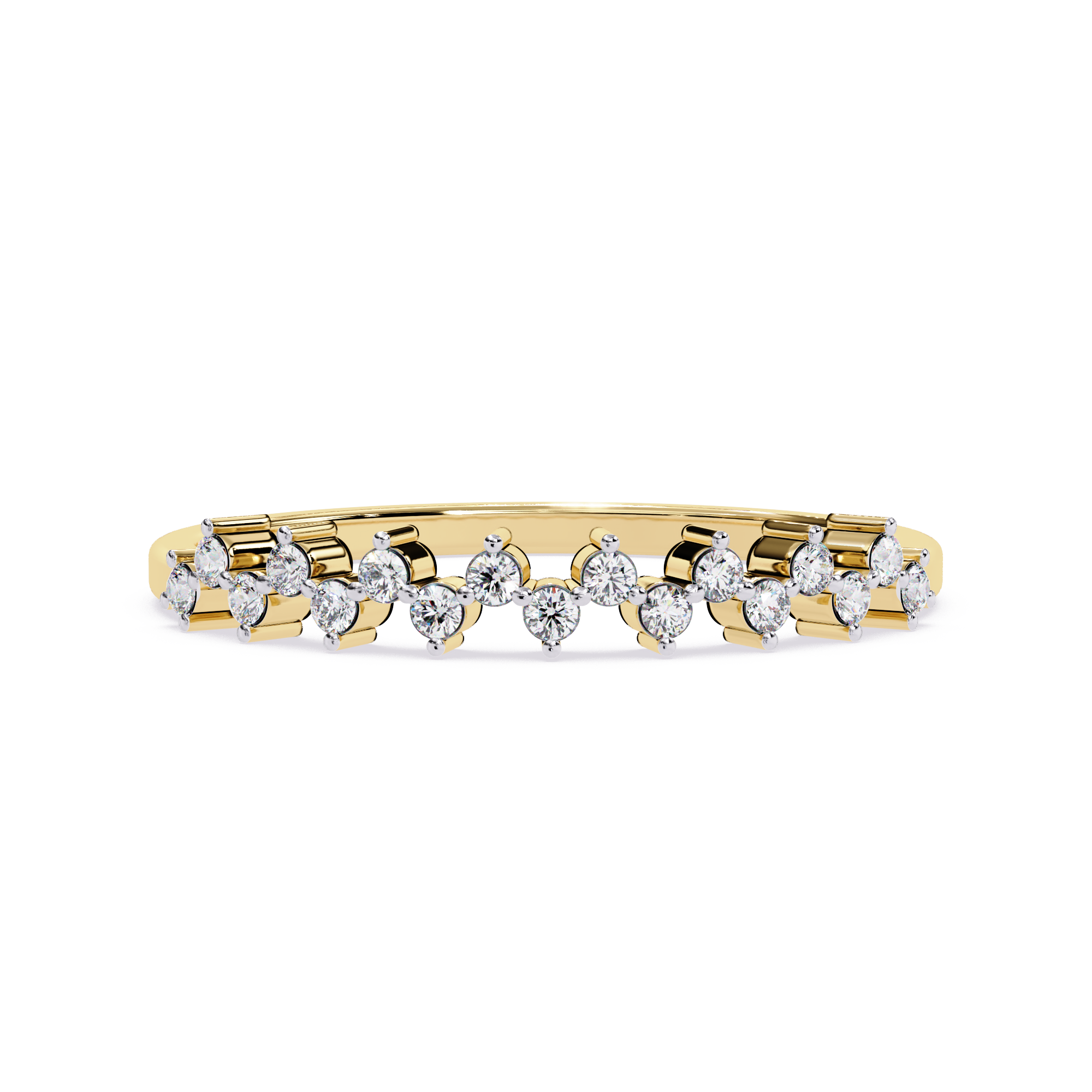 Half Eternity Lab Grown Cluster Floral Inspired Sustainable Band – Lustraa’s Eternity Ring