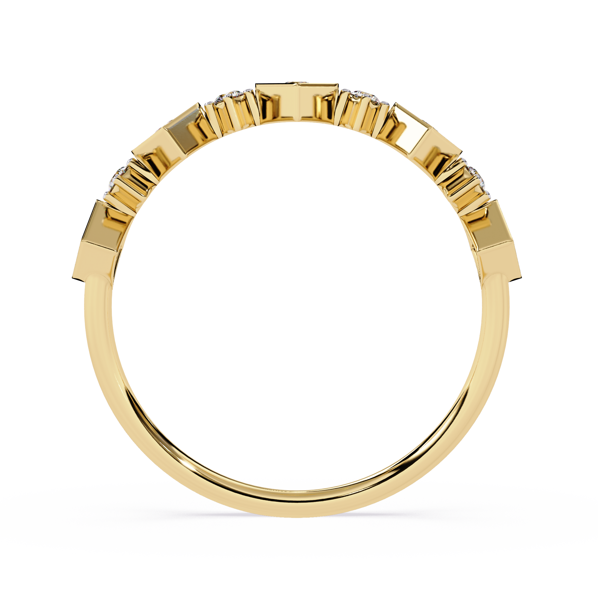 Geometric Lab Grown Unique Modern Half Eternity Band - Lustraa’s Eternity Ring