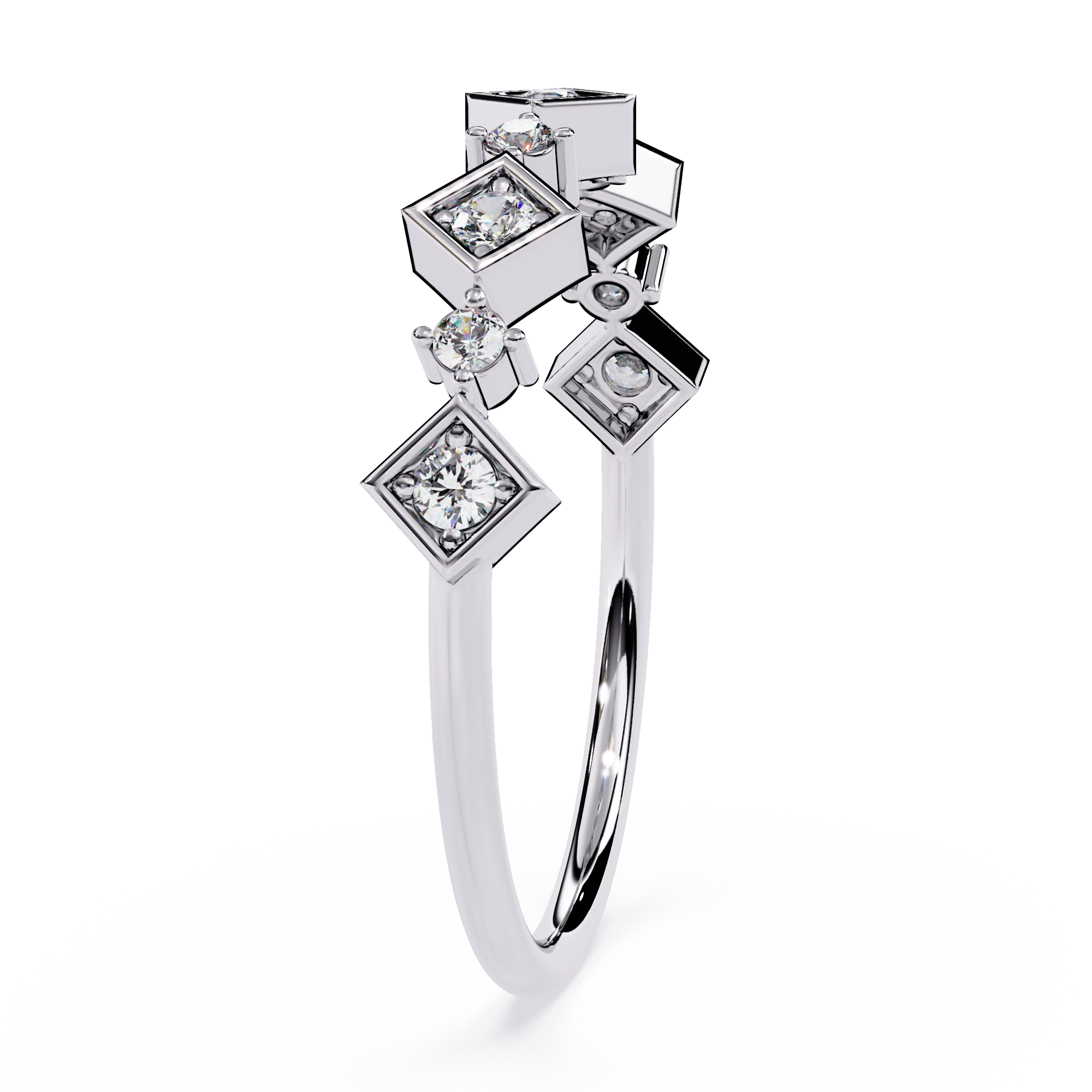 Geometric Lab Grown Unique Modern Half Eternity Band - Lustraa’s Eternity Ring