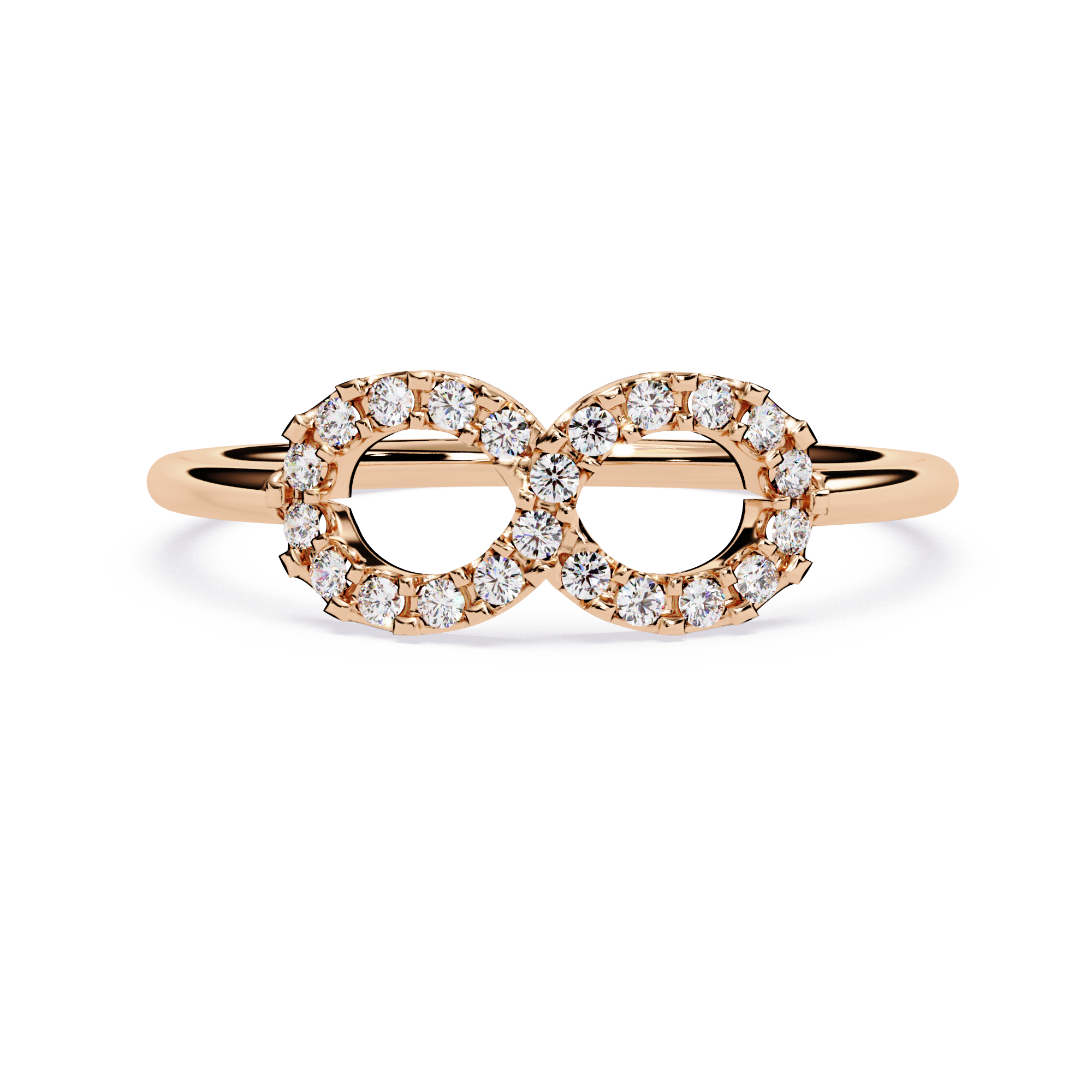 Infinity Double Halo Lab Grown Open Circle Modern Minimalist Stackable Ring - Lustraa’s Infinity Ring