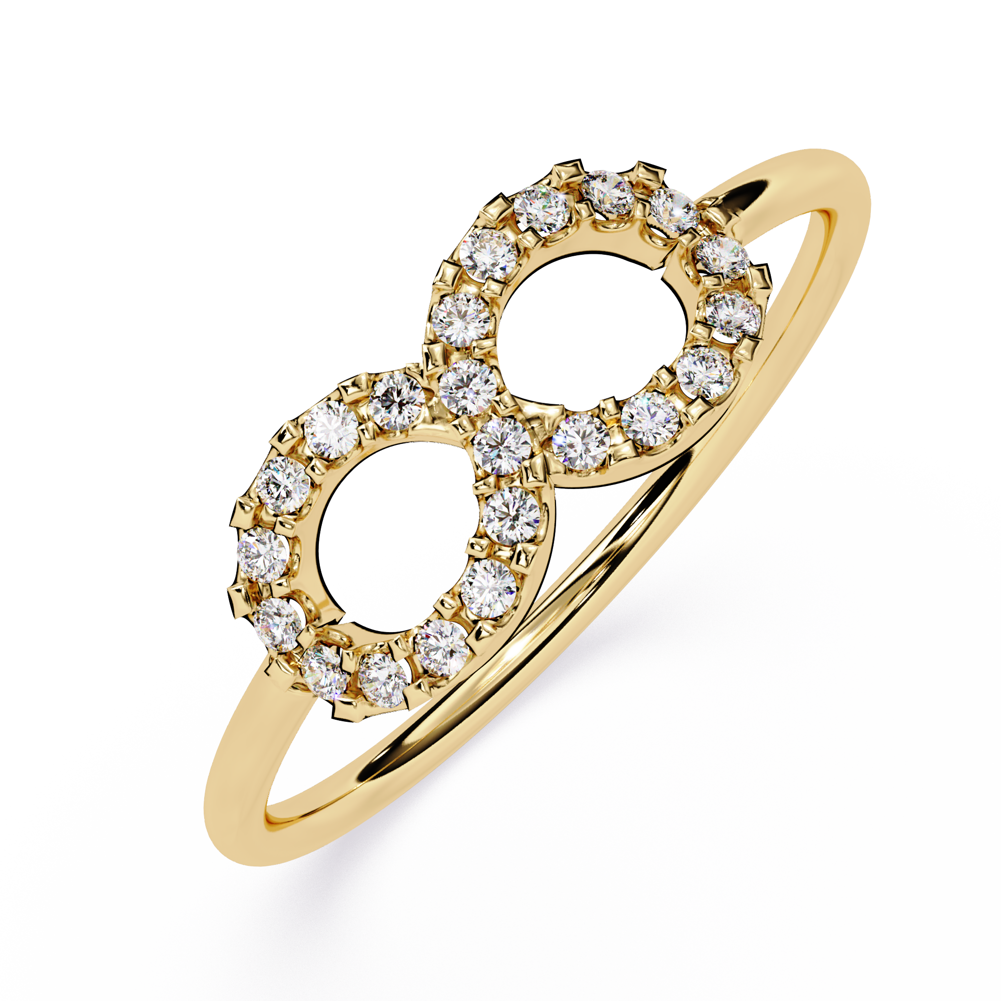 Infinity Double Halo Lab Grown Open Circle Modern Minimalist Stackable Ring - Lustraa’s Infinity Ring