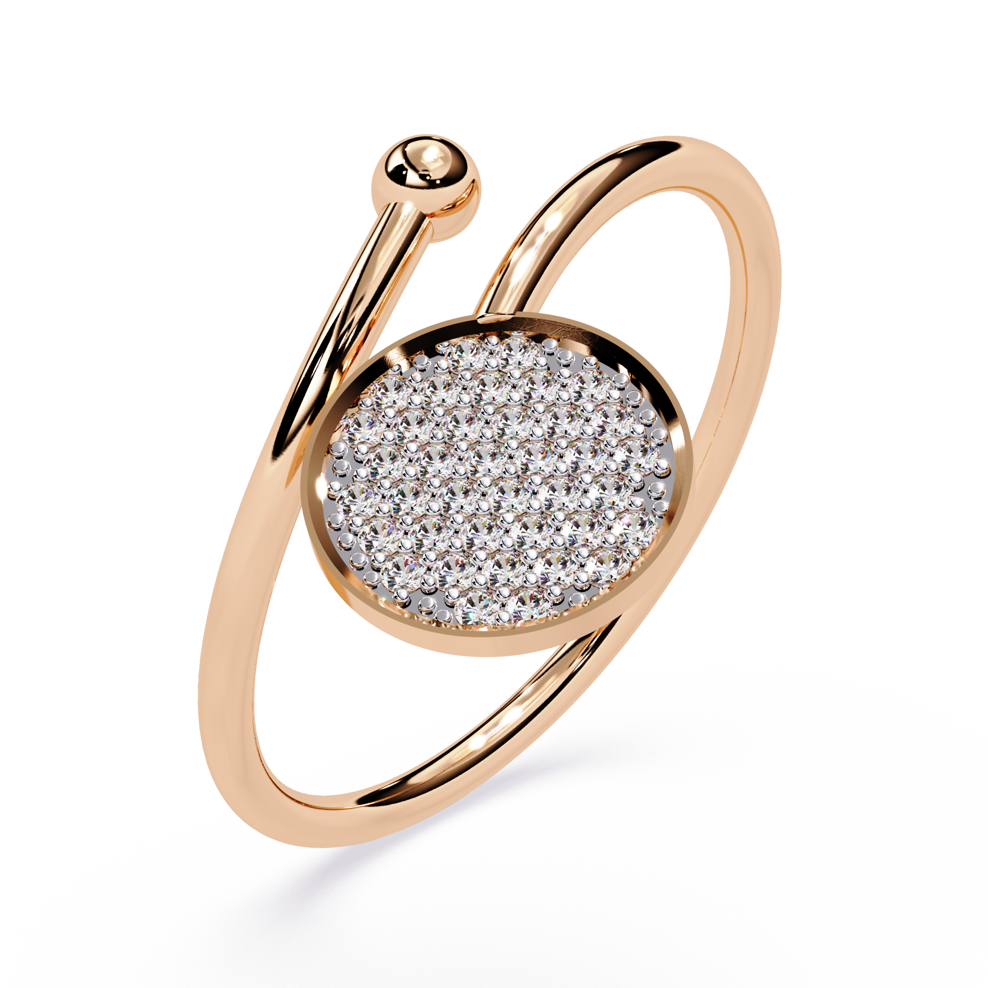 Pavé Disc Lab Grown Adjustable Open Minimalist Modern Statement Ring – Lustraa’s Minimalist Ring