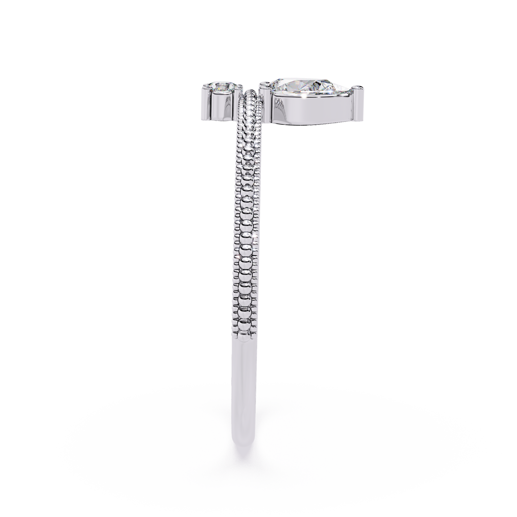 Dainty Diamond Ring – Pear & Round Cut Lab Grown Solitaire Modern Minimalist Stackable Ring – Lustraa’s Solitaire Ring