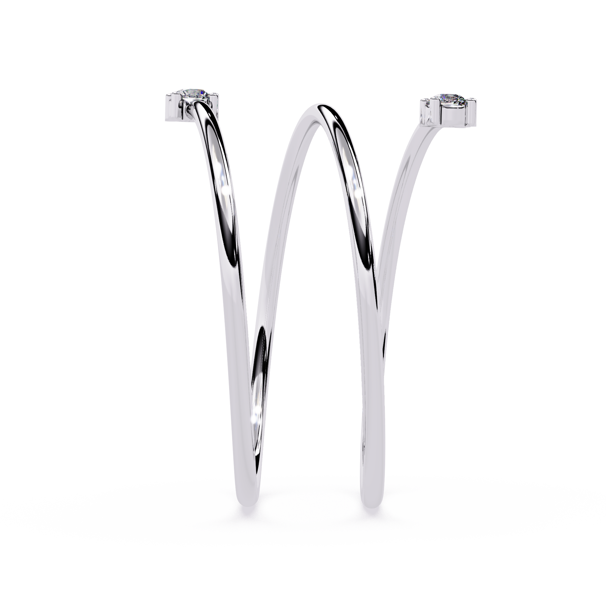 Multi Band Diamond Ring – Double Solitaire Spiral Lab Grown Open Wrap Ring –  Modern Minimalist Stackable Ring – Lustraa’s Open Band Ring