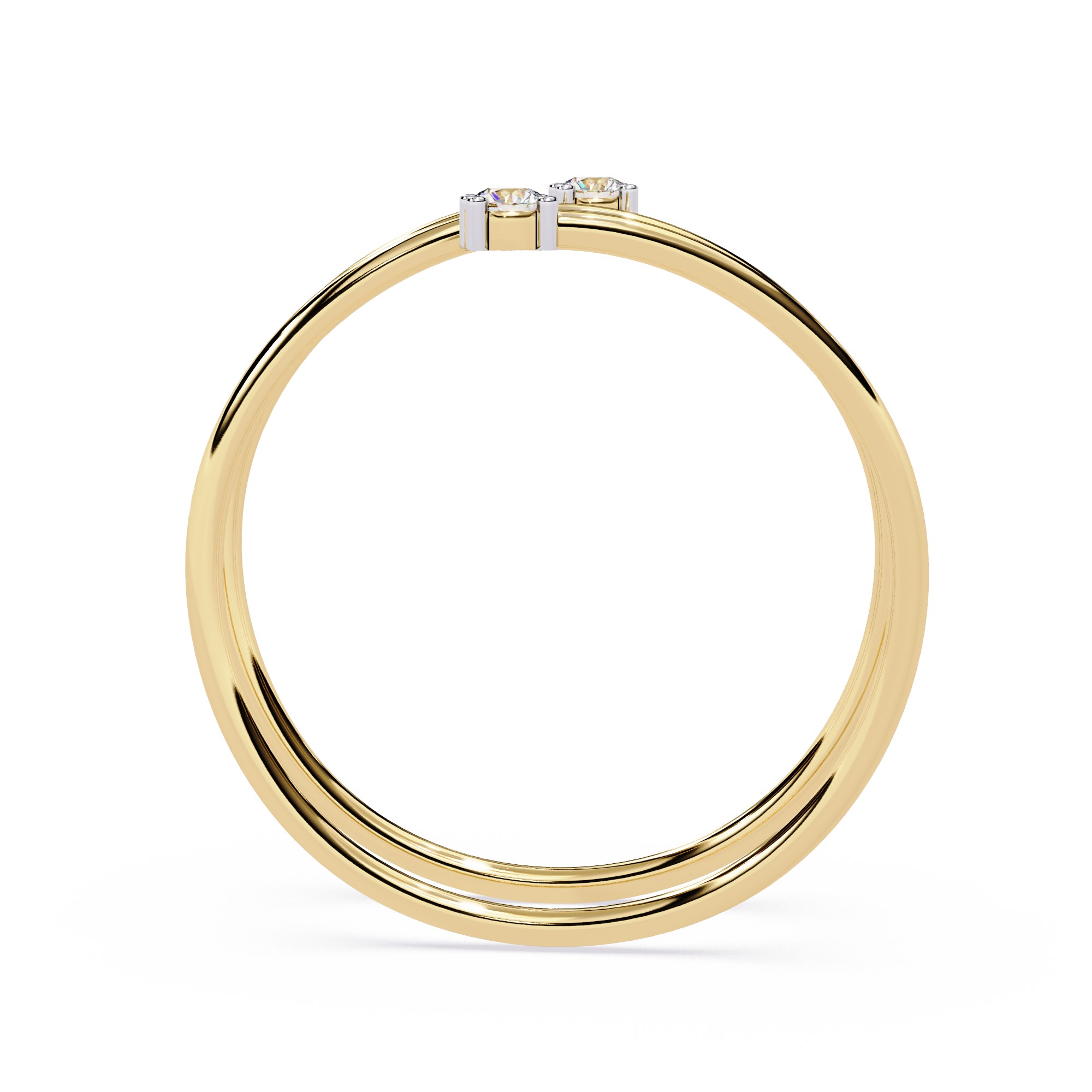 Multi Band Diamond Ring – Double Solitaire Spiral Lab Grown Open Wrap Ring –  Modern Minimalist Stackable Ring – Lustraa’s Open Band Ring