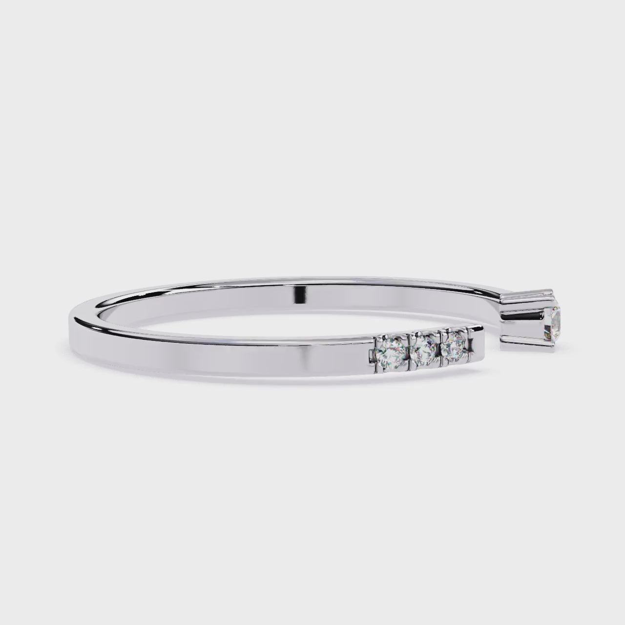 Open Pavé Diamond Ring – Minimalist Lab Grown Stackable Dainty Engagement Ring- Lustraa’s Open Band Ring