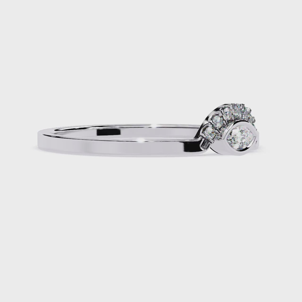 Diamond Halo Ring – Marquise Cut Lab Grown Diamond Solitaire - Modern Minimalist Stackable Ring