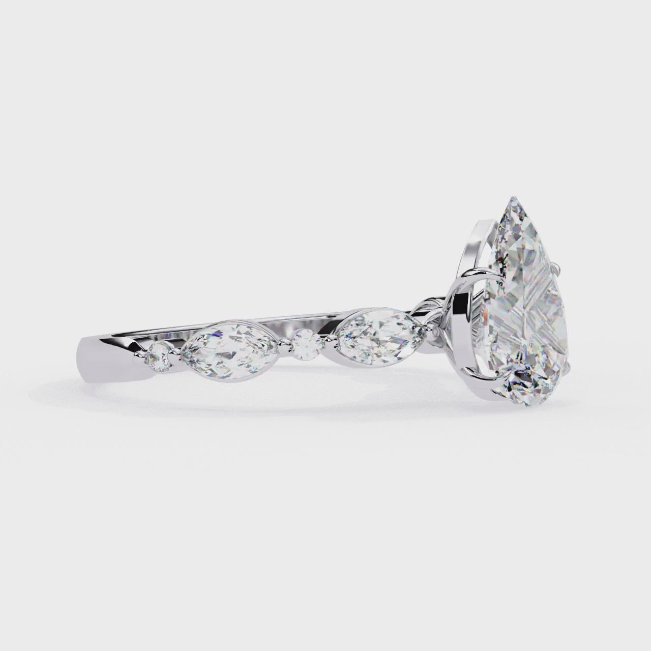 0.89 Carat Pear Shaped Lab Grown Diamond Ring – Solitaire Engagement Ring – Lustraa’s Pear Diamond Ring